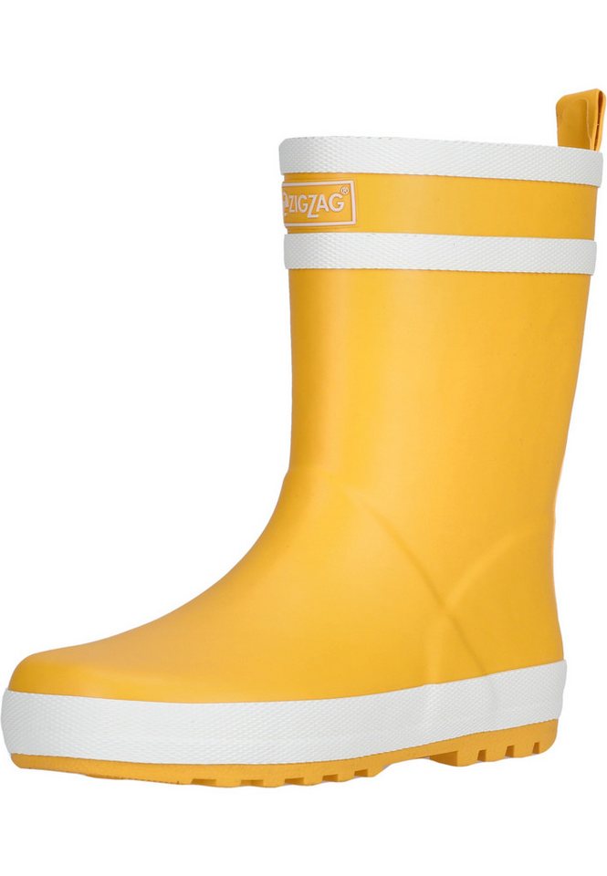 ZIGZAG Gummistiefel aus hochwertigem Naturkautschuk (gelb/weiß)