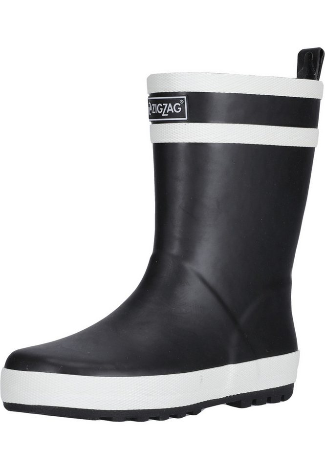 ZIGZAG Gummistiefel aus hochwertigem Naturkautschuk (schwarz/weiß)