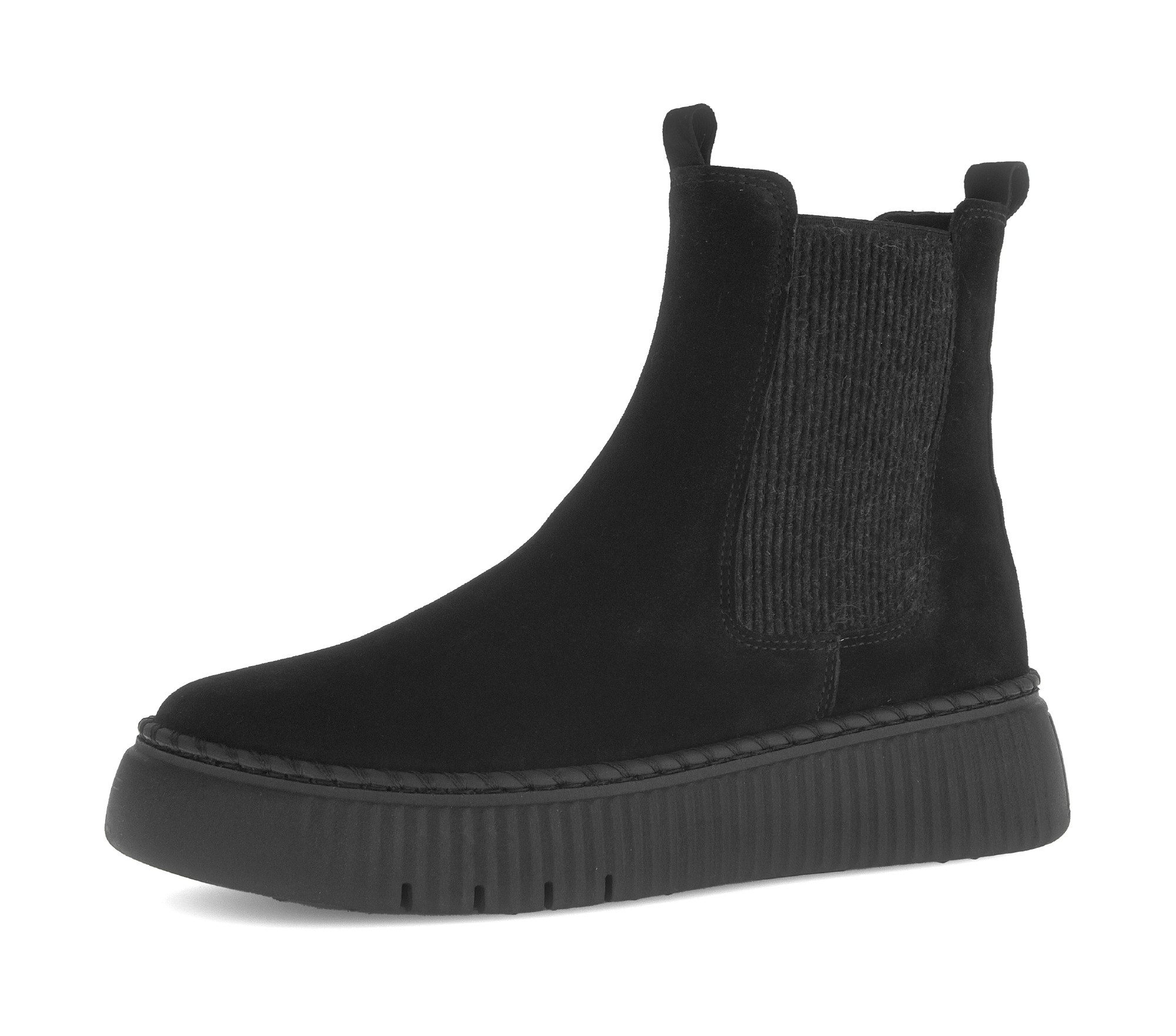 Gabor Chelseaboots, Plateau, Stiefelette mit Stretcheinsatz (schwarz)