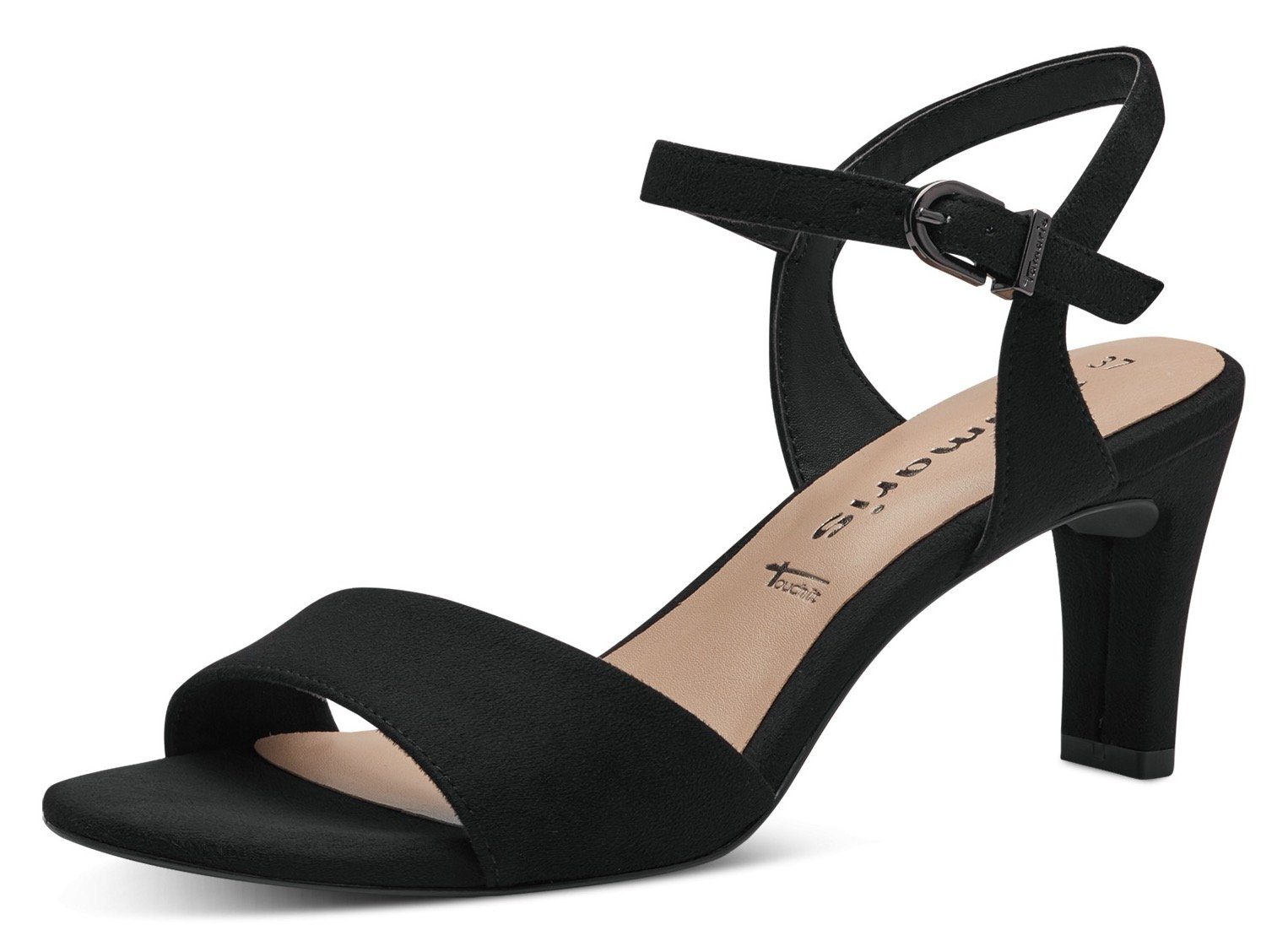 Tamaris Sandalette, Trichterabsatz, Abendschuh mit verstellbarem (schwarz)