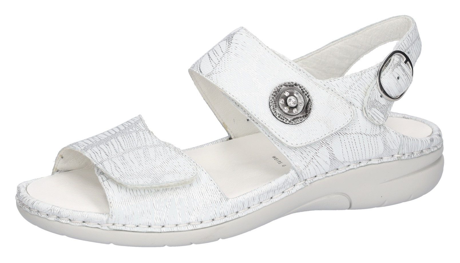 Waldläufer Gunna Sandale, Sommerschuh, Sandalette, Keilabsatz, (weiß)