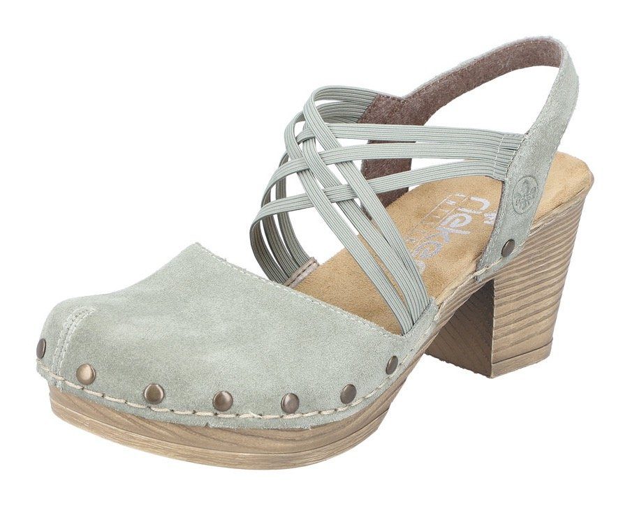 Rieker Sandalette, Sommerschuh, Sandale, Blockabsatz, mit (grün)