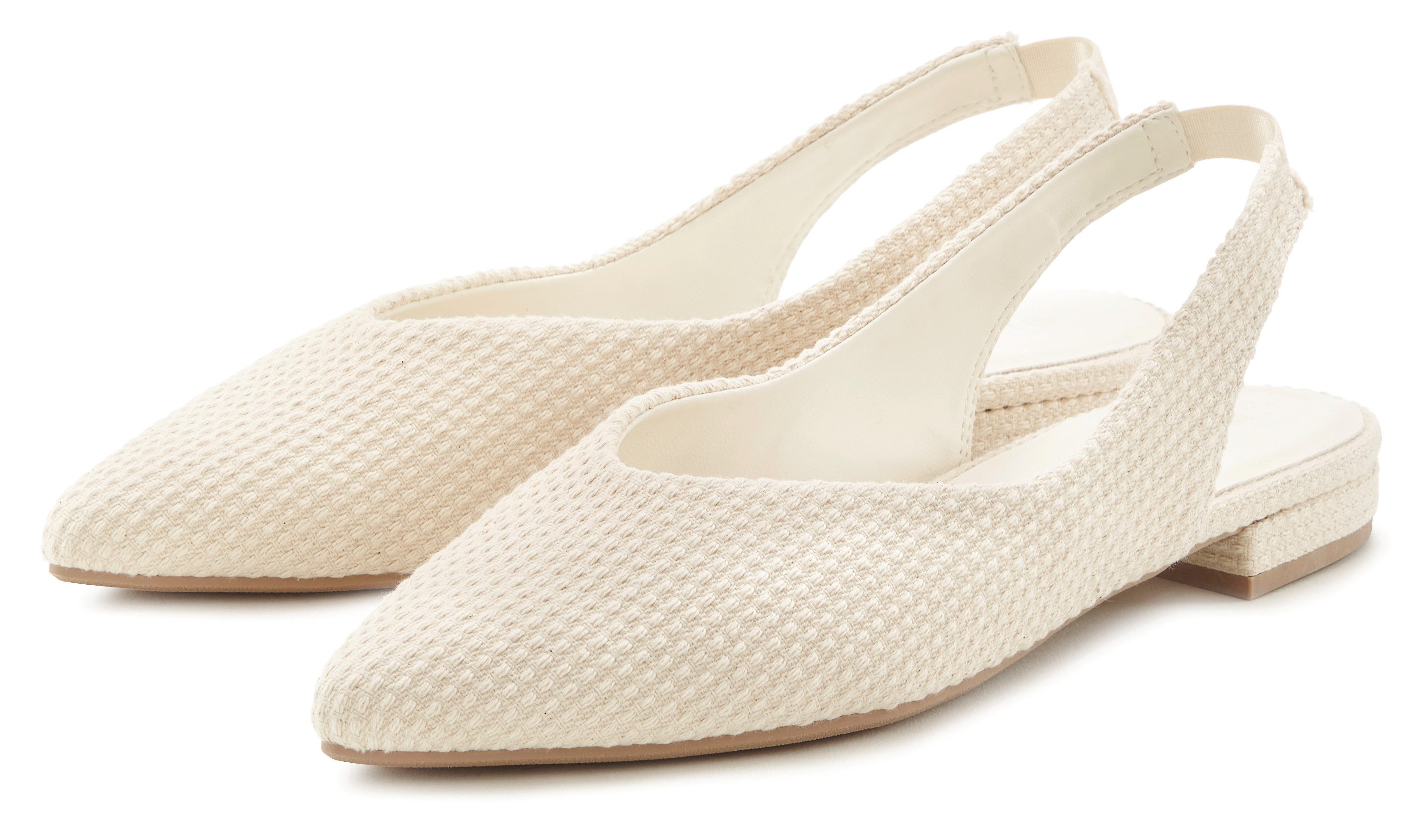 LASCANA Ballerina, Sling-Ballerina mit elastischem Riemchen (beige)