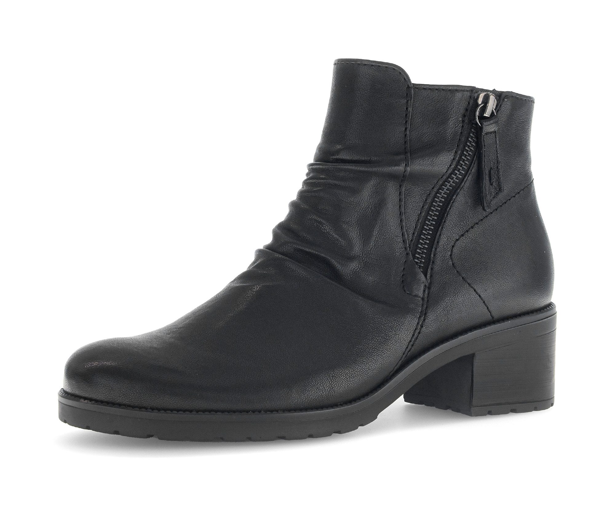 Gabor TUNIS Stiefelette, Blockabsatz, Ankleboots, Zierreißverschluss (schwarz)