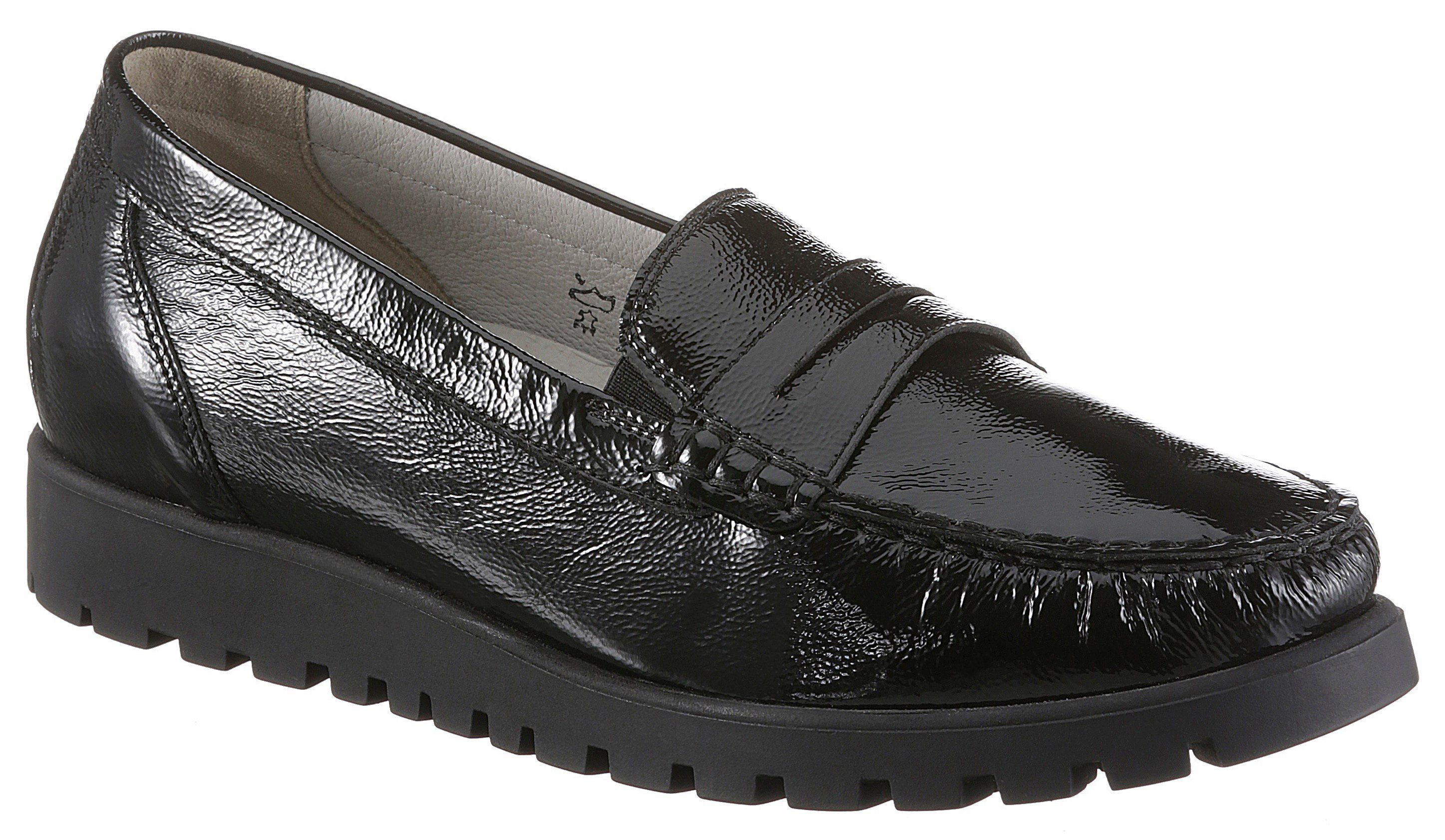 Waldläufer HEGLI Mokassin Slipper, Bequemschuh aus (schwarz)