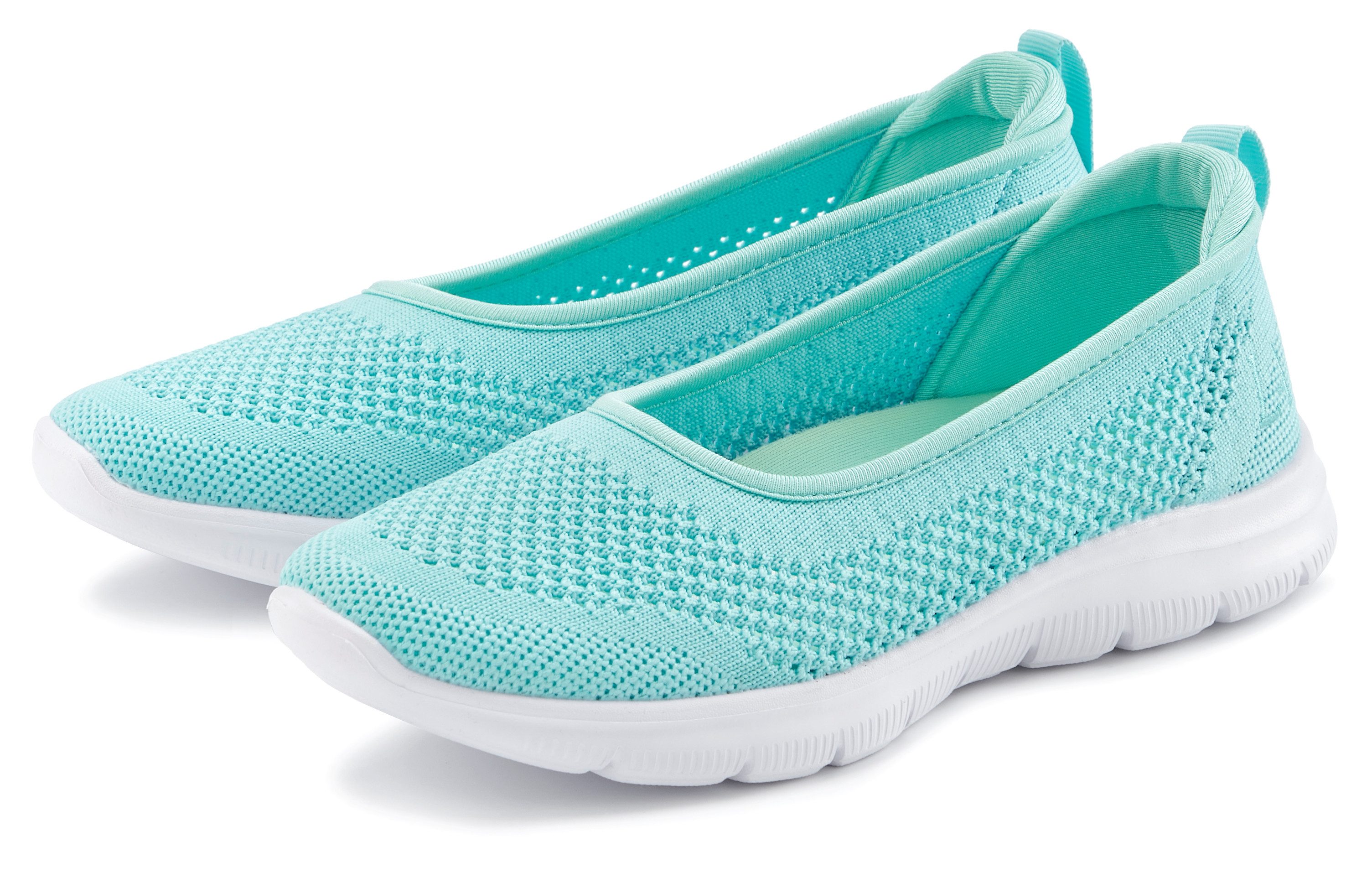 LASCANA Sneaker Ballerinas ultraleichter Slipper, Freizeitschuh (grün)