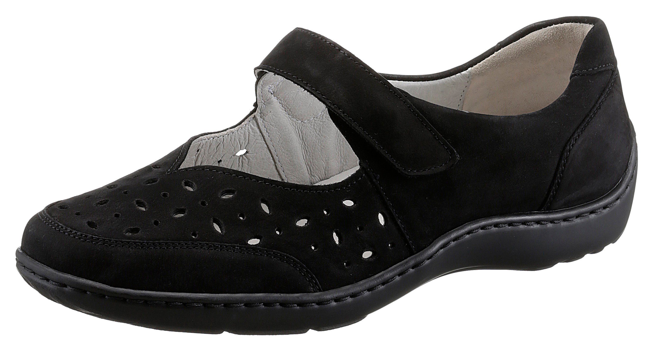 Waldläufer HENNI Ballerina Klettschuh, Komfortschuh mit (schwarz)