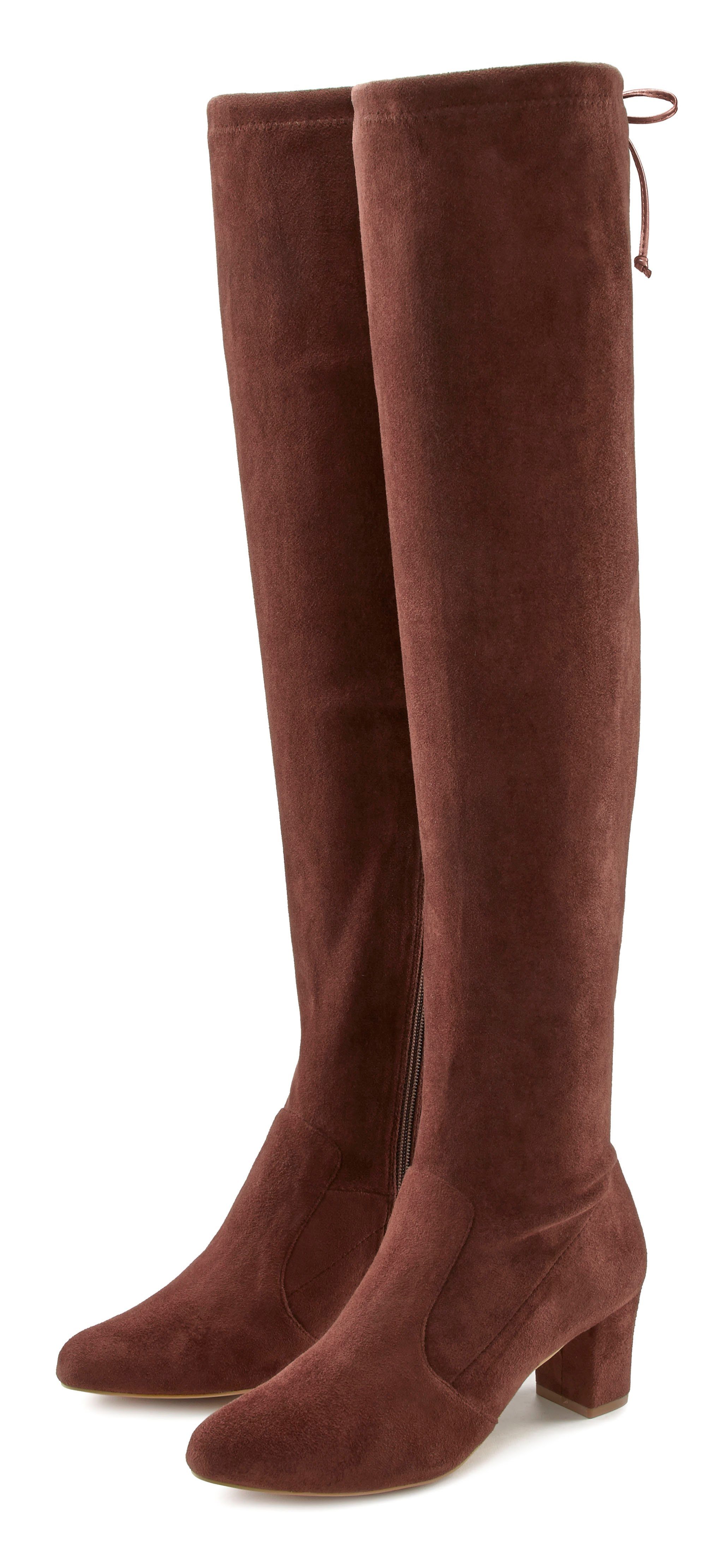 LASCANA Overkneestiefel Slouchy Boots,Langschaft Stiefel,Schlupf-Boot, weiches (braun)