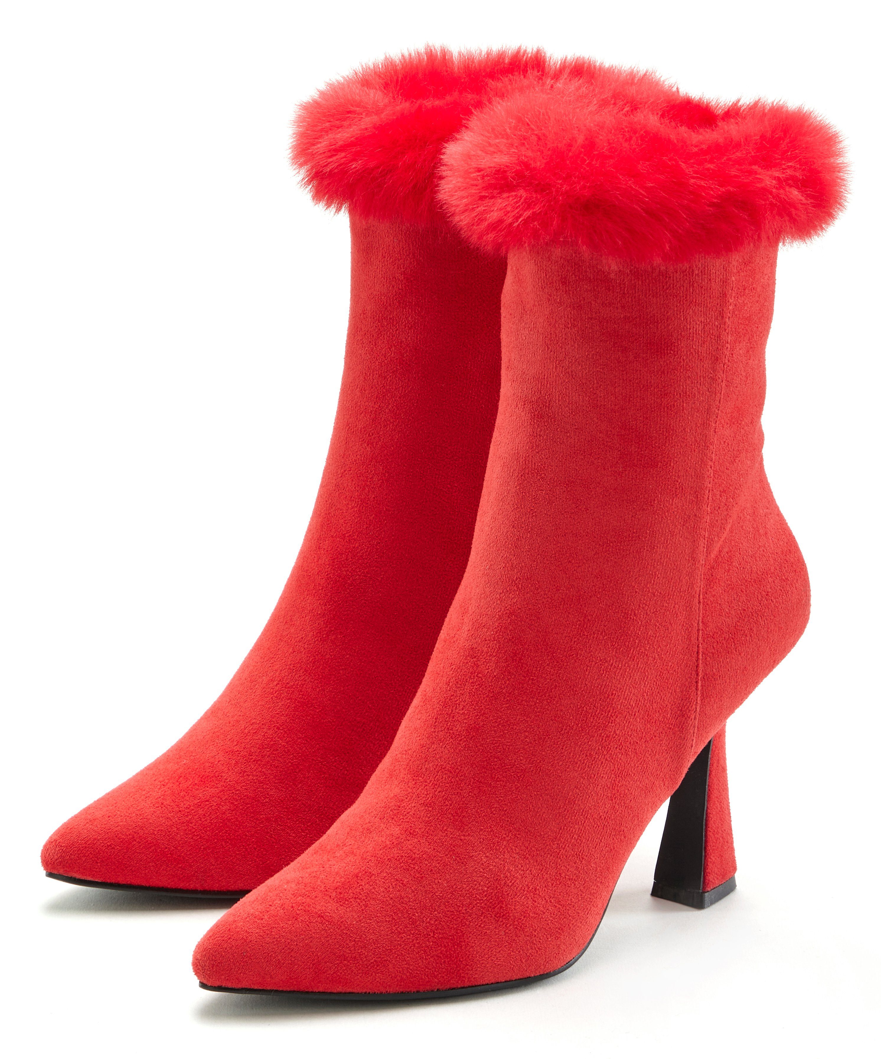 LASCANA Belle Affaire Ankleboots mit Reißverschluss, (rot)