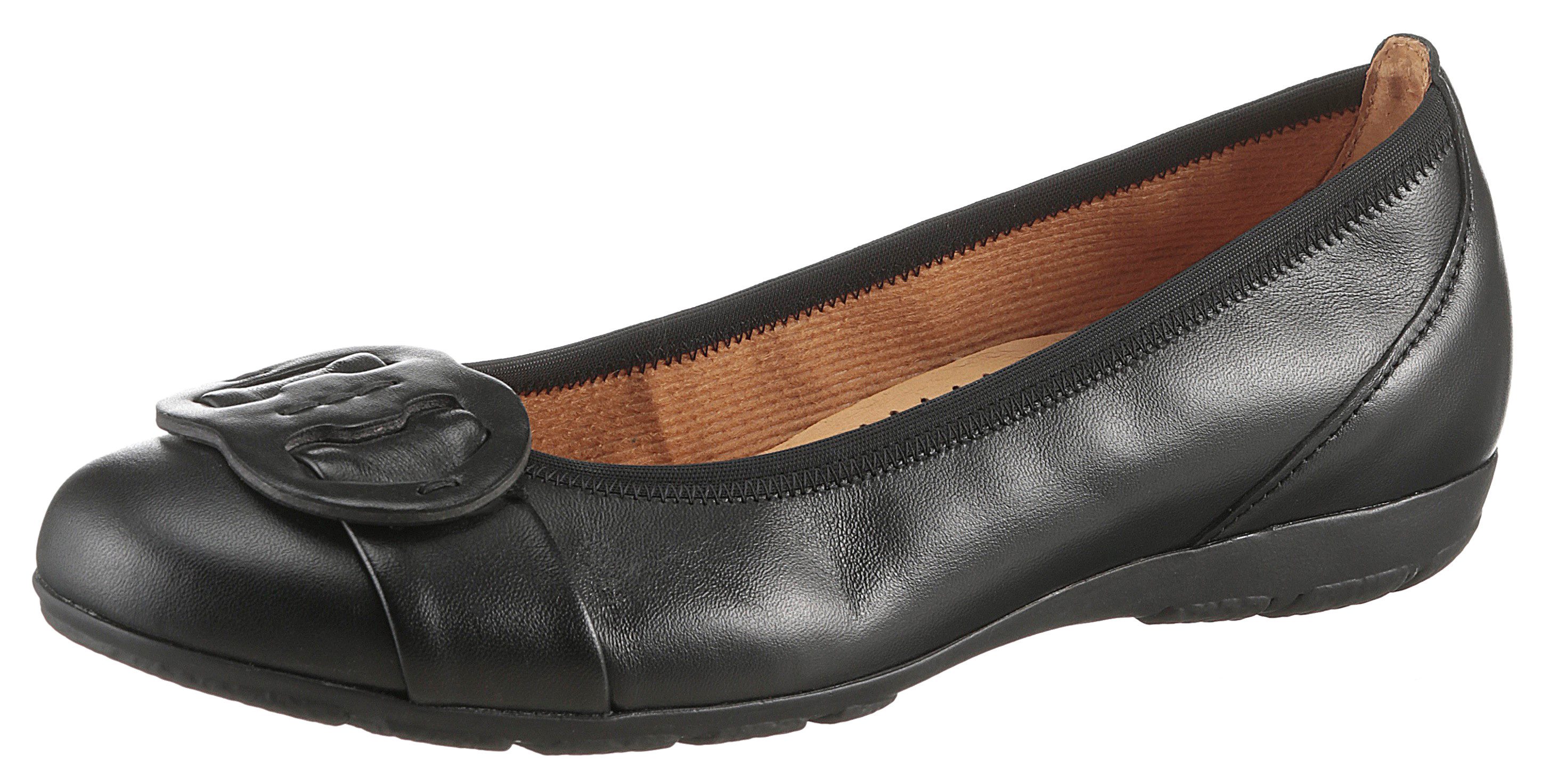 Gabor Ballerina, flache Schuhe, Slipper mit (schwarz)