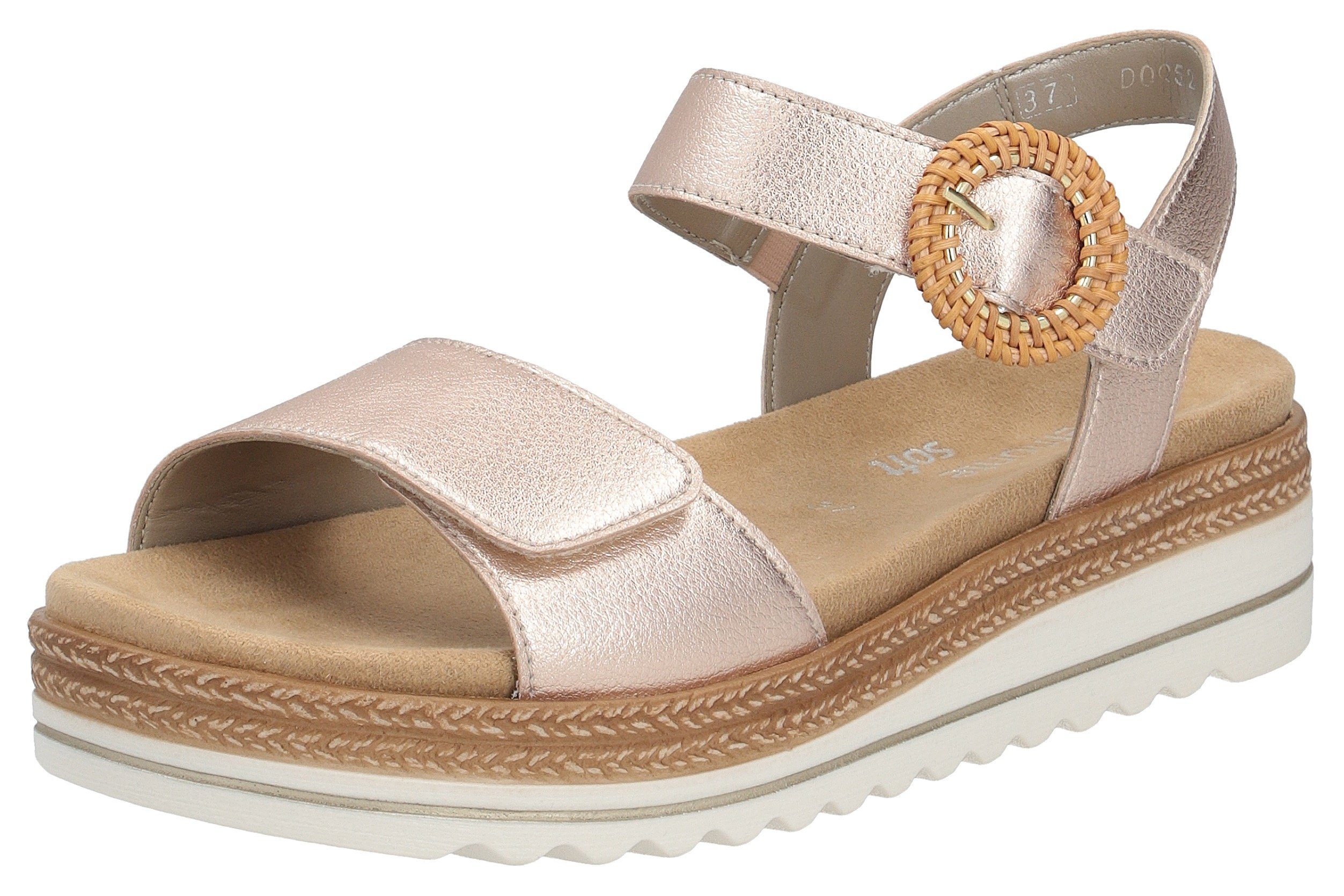 Remonte Keilsandalette, Sommerschuh, Riemchensandale mit praktischem (goldfarben)