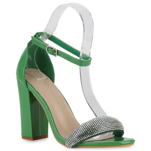 VAN HILL 839907 High-Heel-Sandalette Bequeme Schuhe (grün)