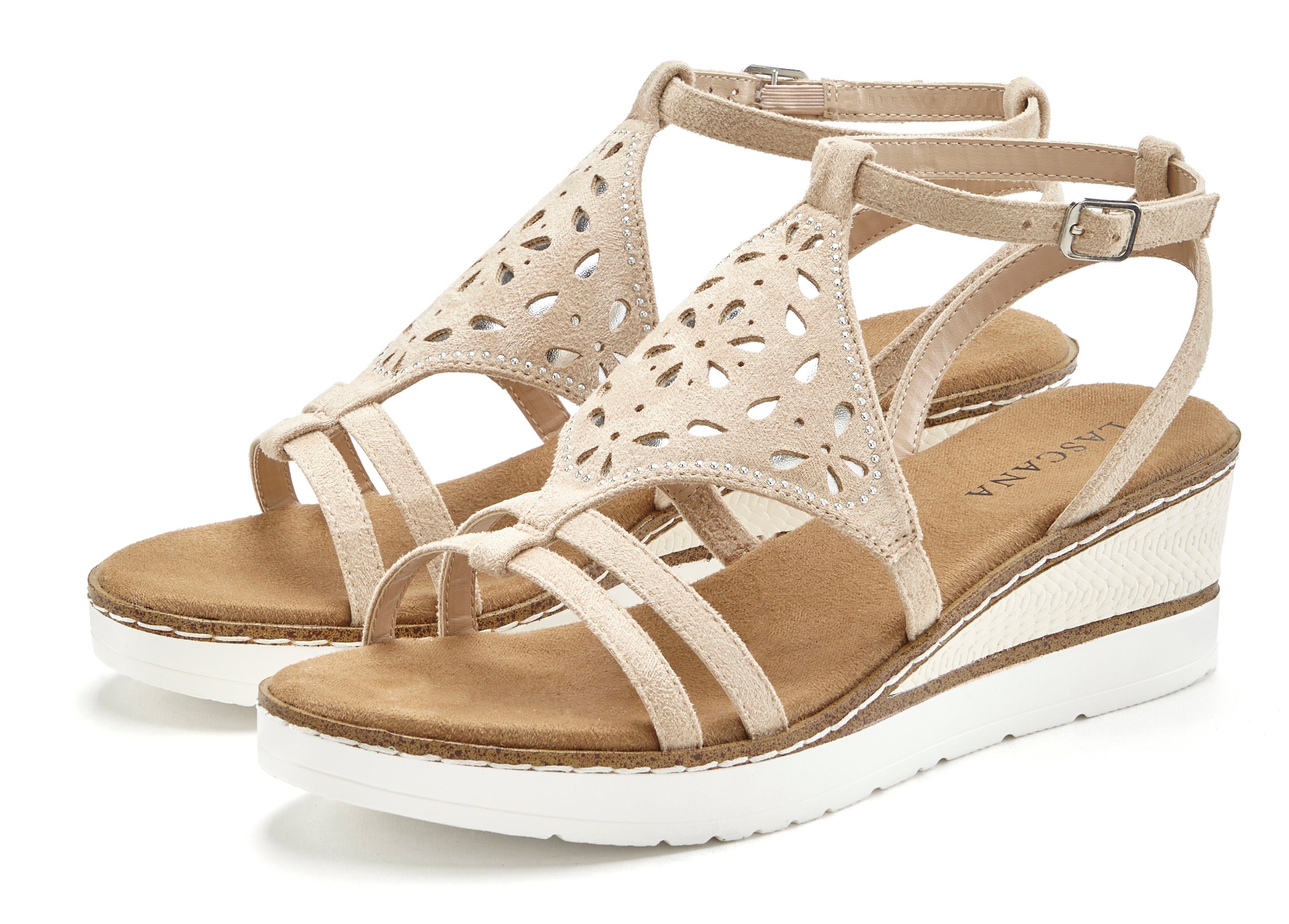 LASCANA Sommerschuh Sandalette Sandalette, Sommerschuh mit (beige)