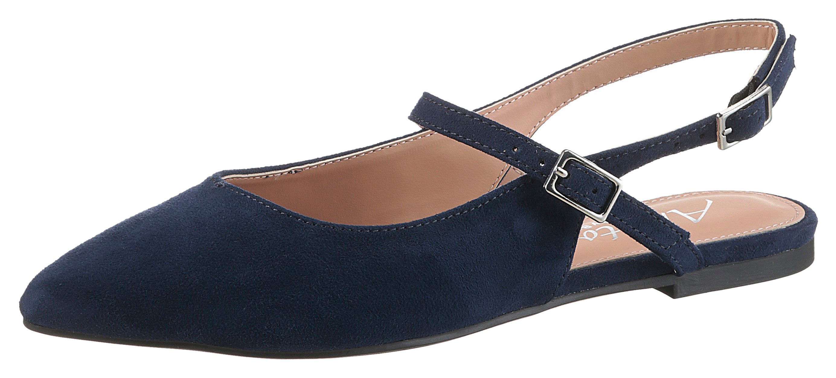 Aniston SHOES Slingpumps Flat, Sommerschuh, Riemchensandale (blau)