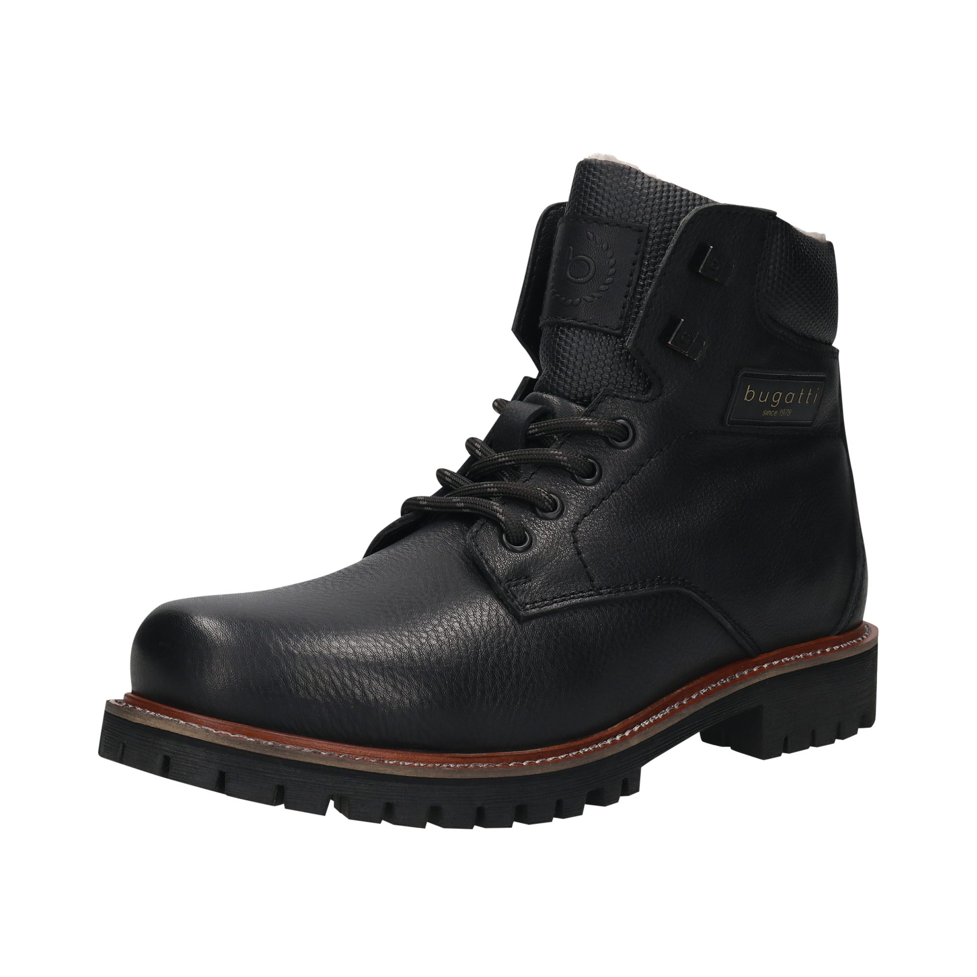 bugatti Winterboots Schnürstiefel, Herrenboots mit Warmfutter (schwarz)