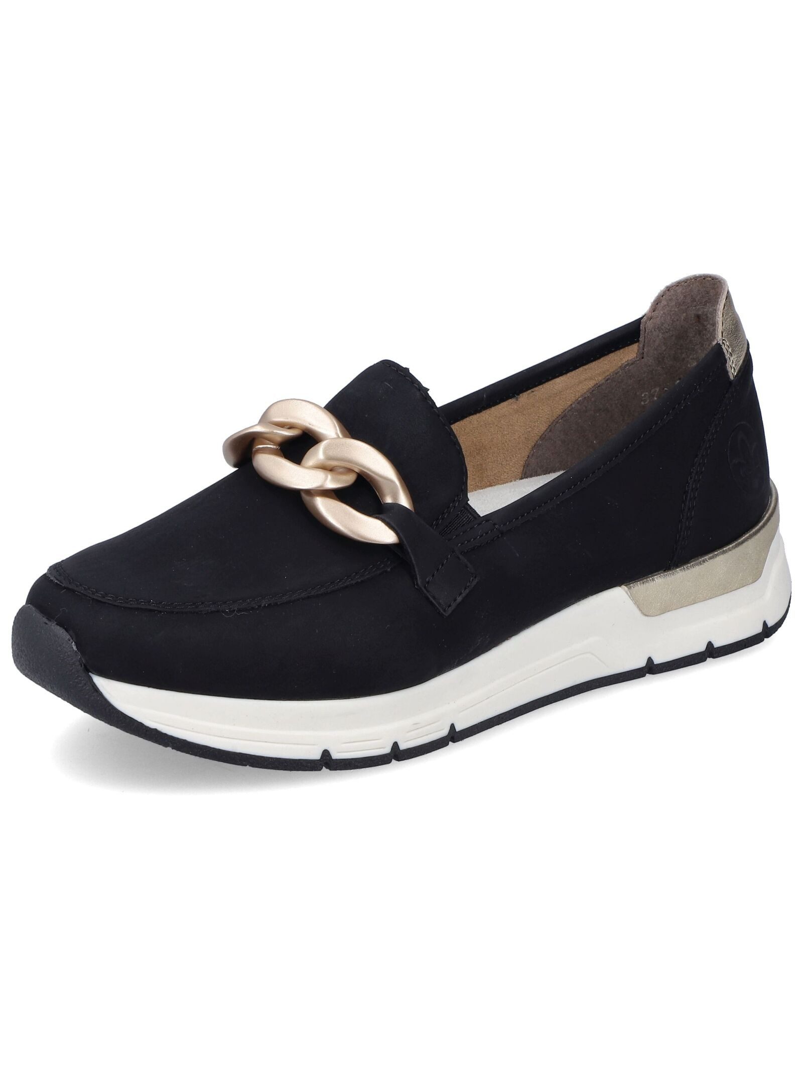 Rieker Rieker Slipper Lederimitat Slipper (schwarz)