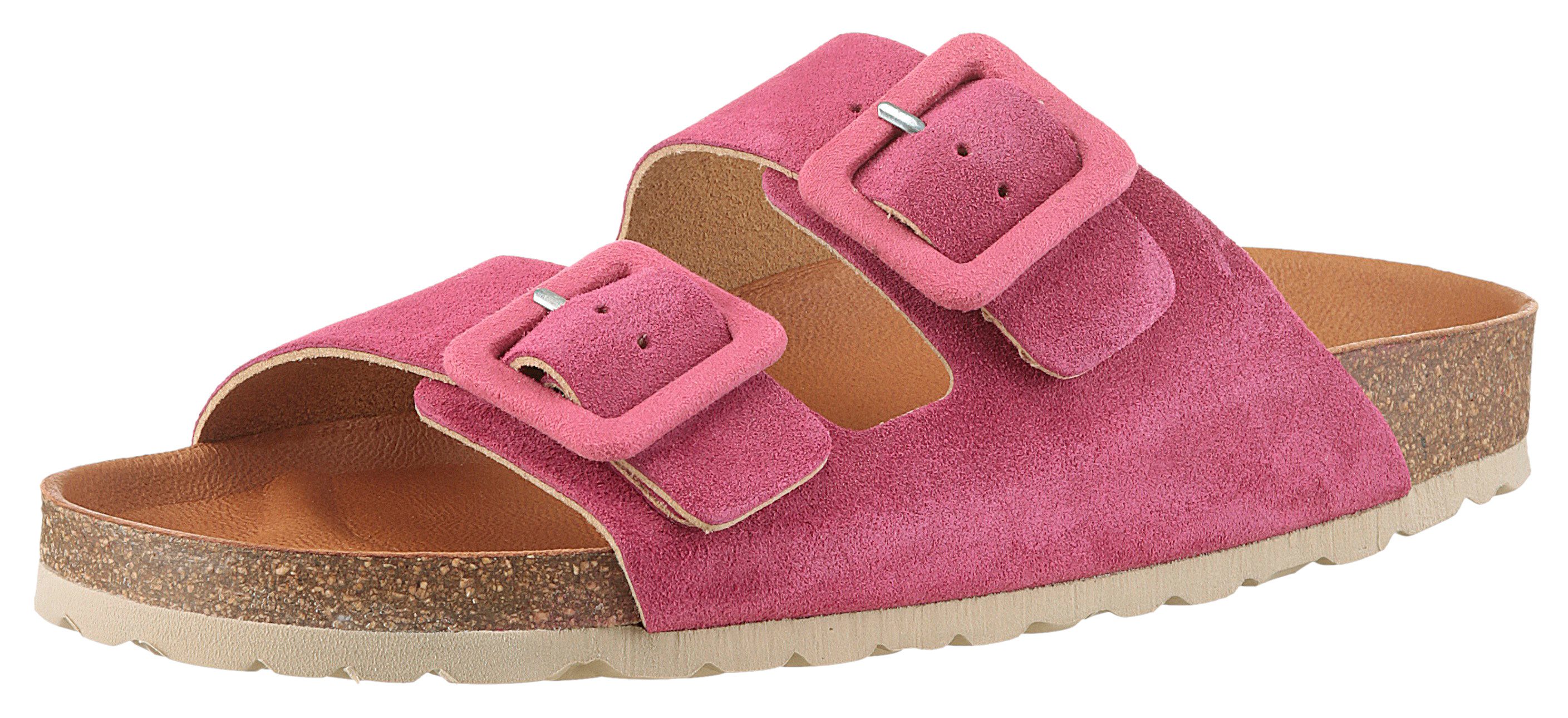 VERBENAS Randell Velour Pantolette, Sommerschuh, Schlappen, (rosa)