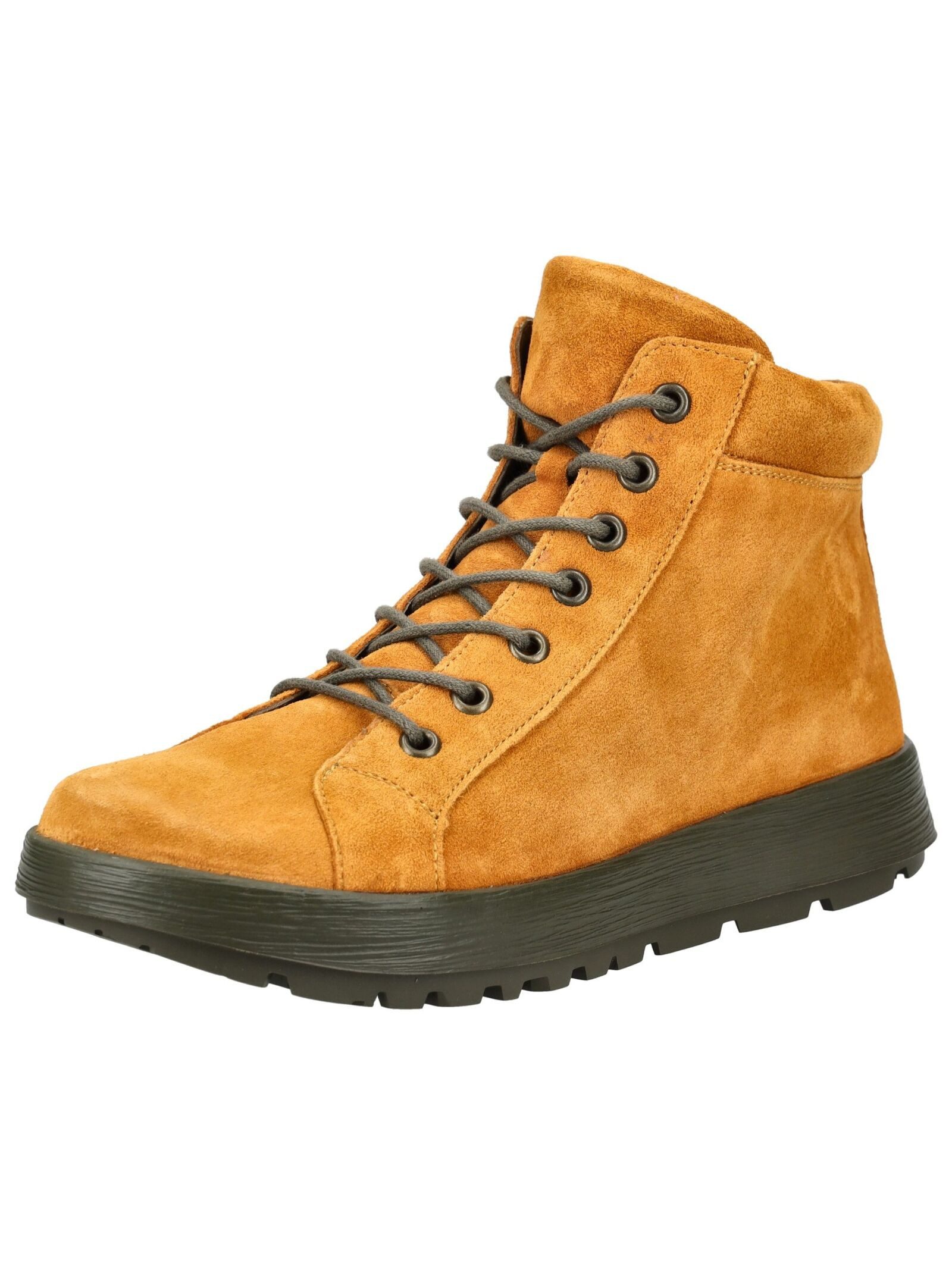 Think! Think! Stiefelette Veloursleder Schnürstiefelette (gelb)