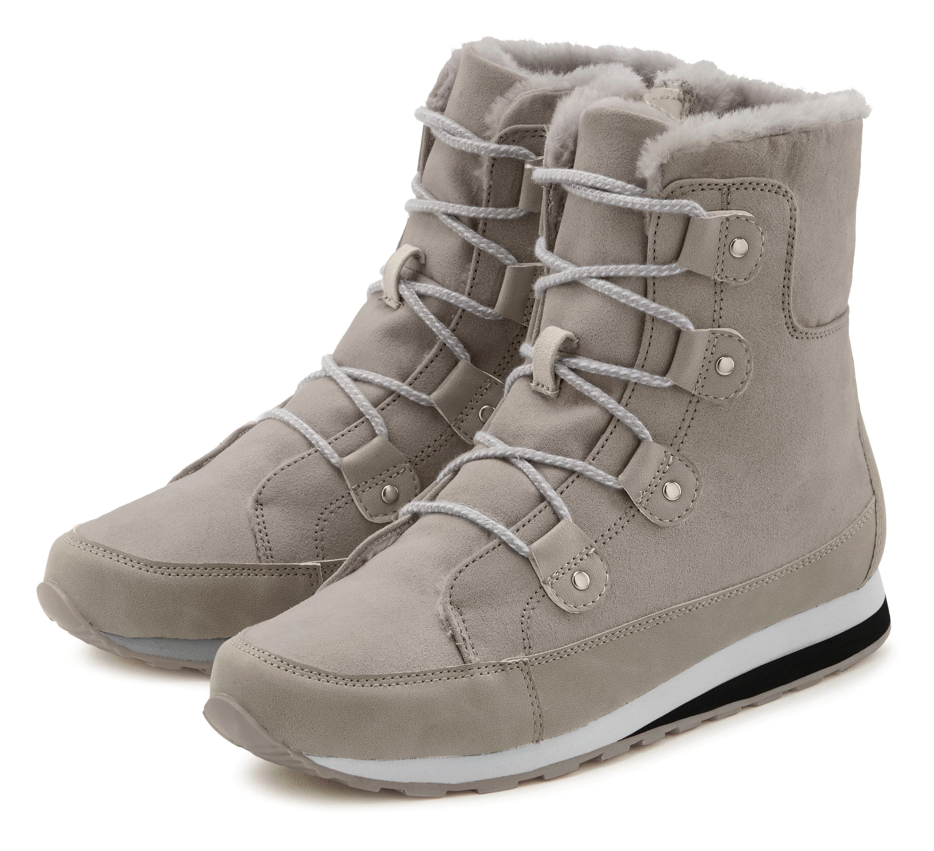 Vivance Stiefelette mit Warmfutter, Winterstiefel, Stiefel, (grau)