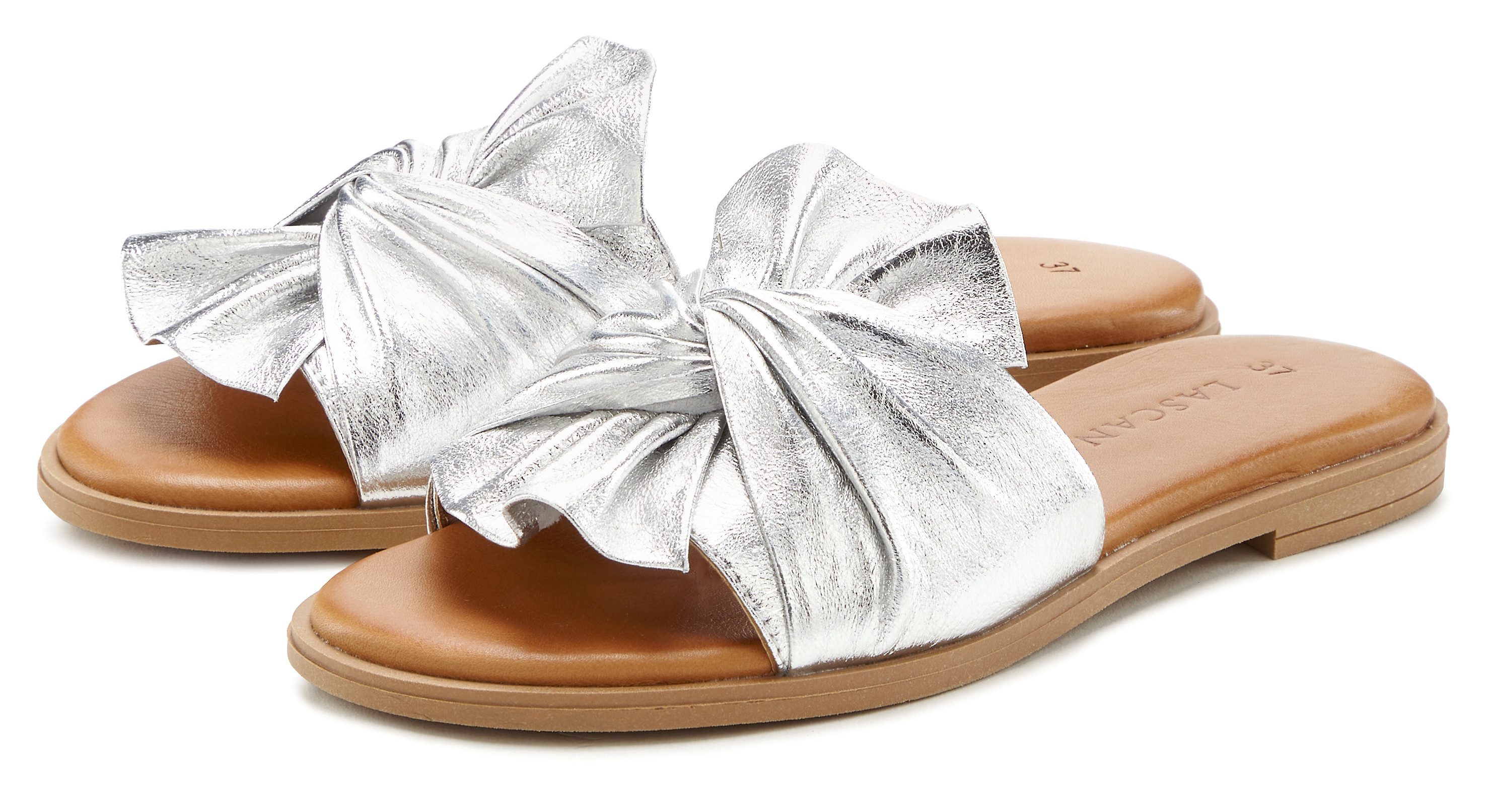 LASCANA Mule, Sandale, offener Schuh Pantolette (silberfarben)