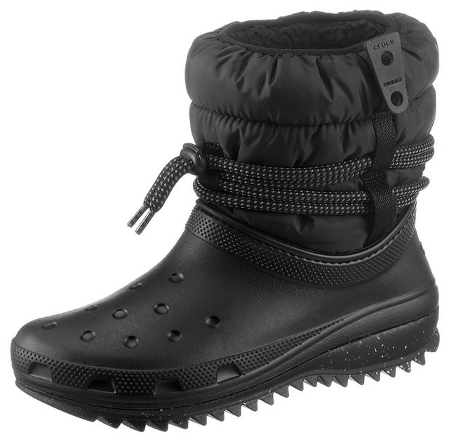 Crocs Classic Neo Puff Luxe Boot W Winterstiefel mit Warmfutter (schwarz)