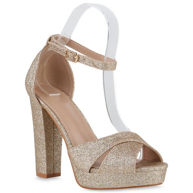 VAN HILL »840097« High-Heel-Sandalette Bequeme Schuhe (Gold)