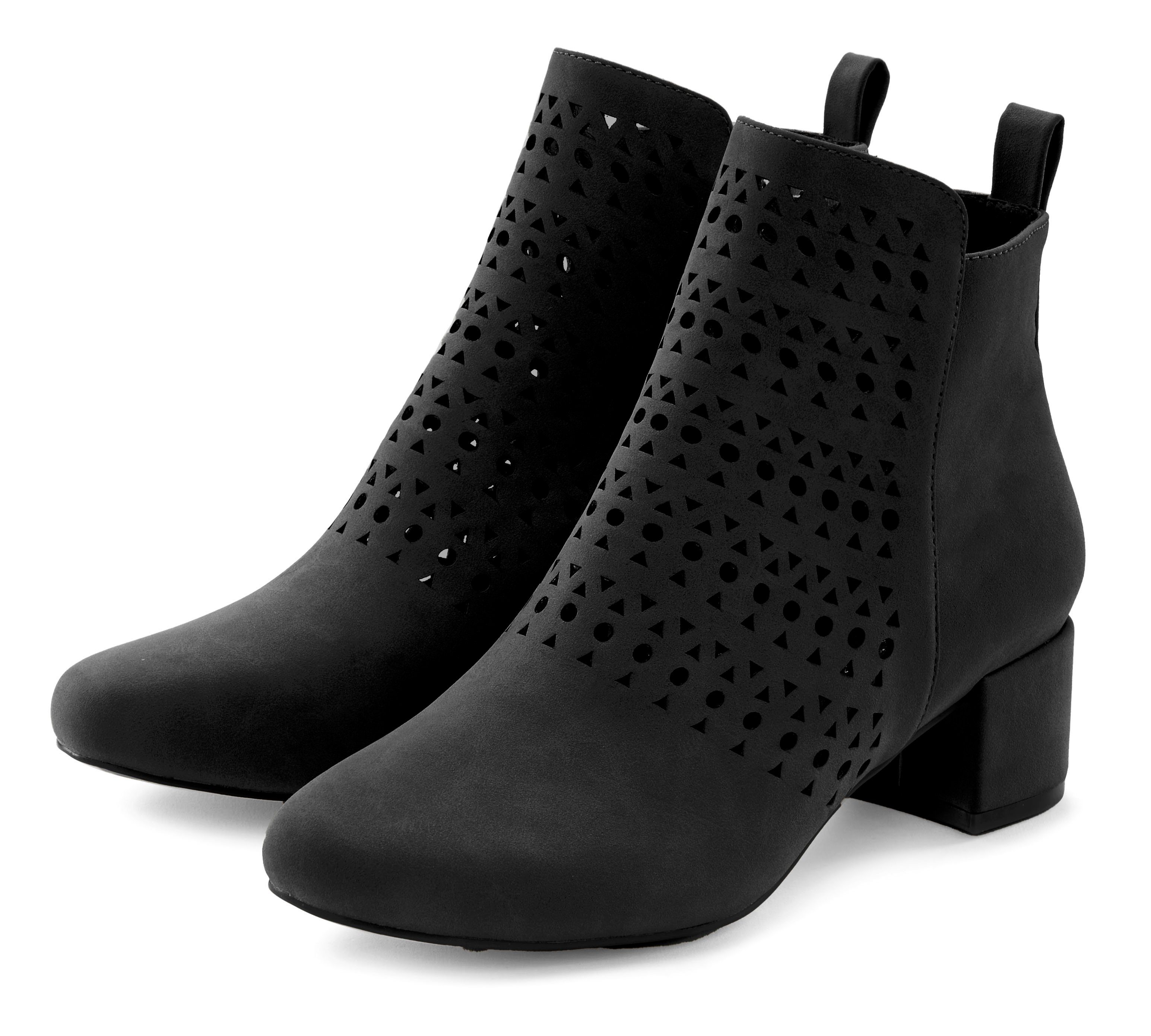 LASCANA Stiefelette Stiefel, Boots mit kleinen (schwarz)