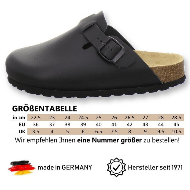 AFS-Schuhe 2900 Hausschuh für Damen aus Leder mit soft Fußbett, Made in Germany (schwarz Glattleder)