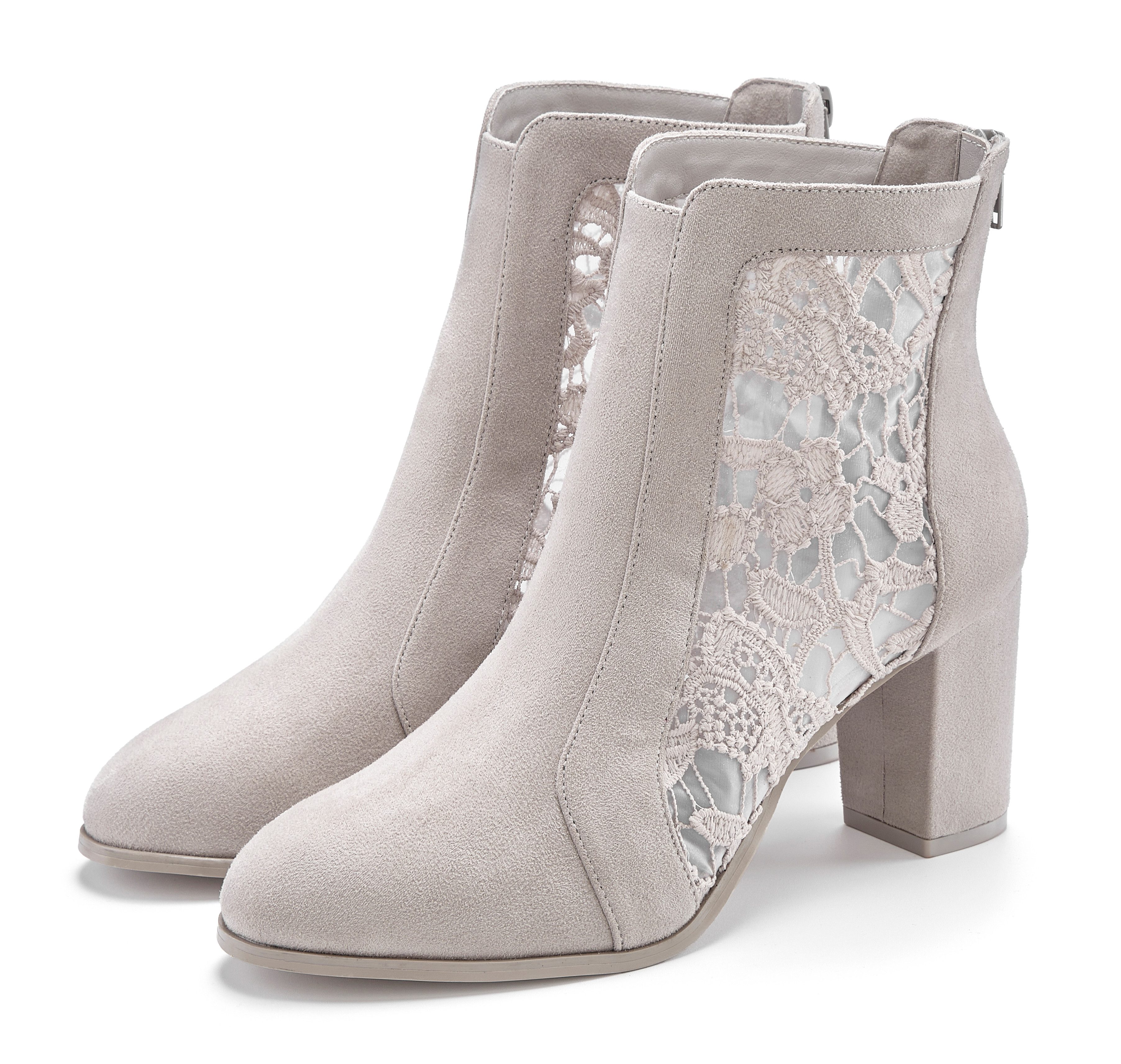 LASCANA Ankle Boot, Stiefel High-Heel-Stiefelette mit (grau)