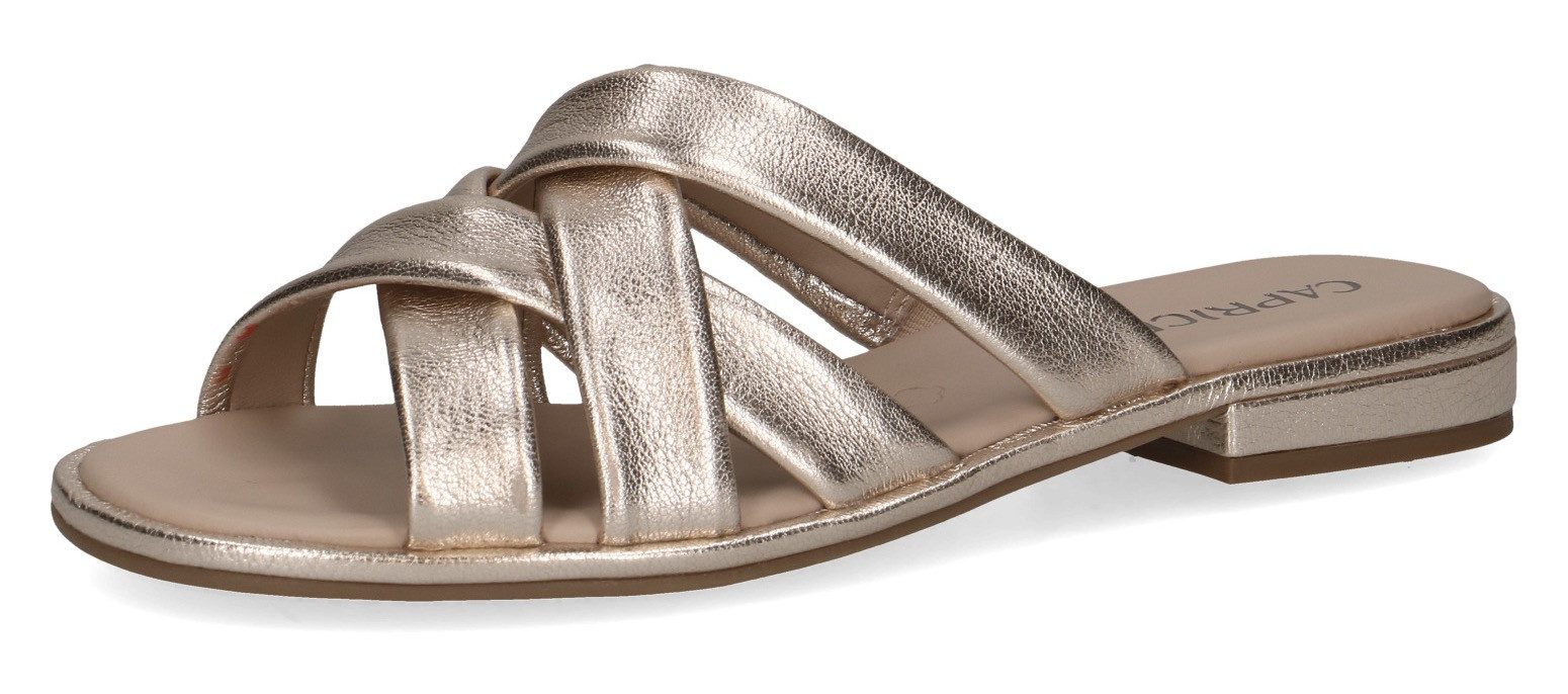 Caprice Pantolette, Blockabsatz, Sommerschuh, Schlupfschuh mit (goldfarben)