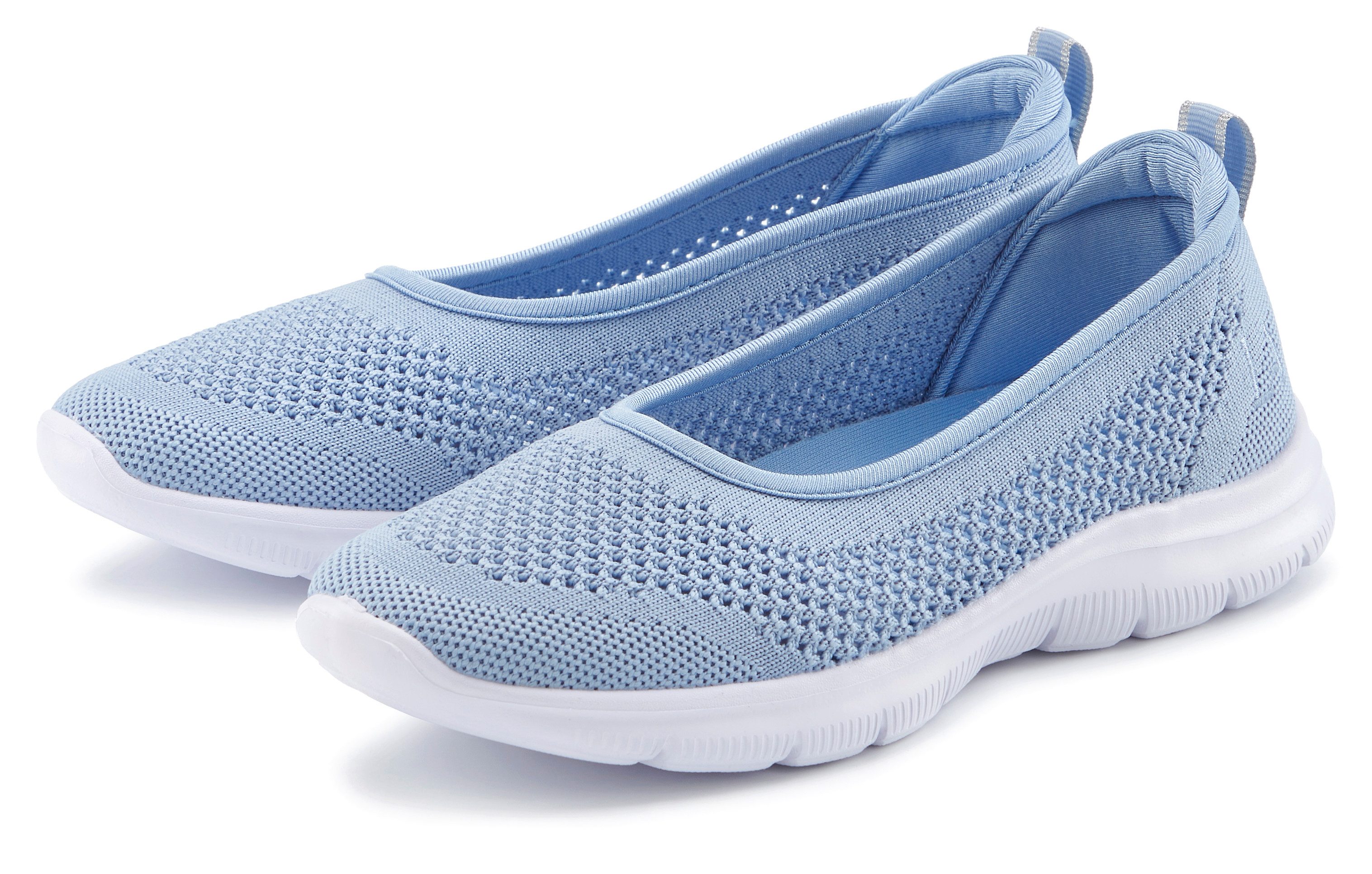 LASCANA Sneaker Ballerinas ultraleichter Slipper, Freizeitschuh (blau)