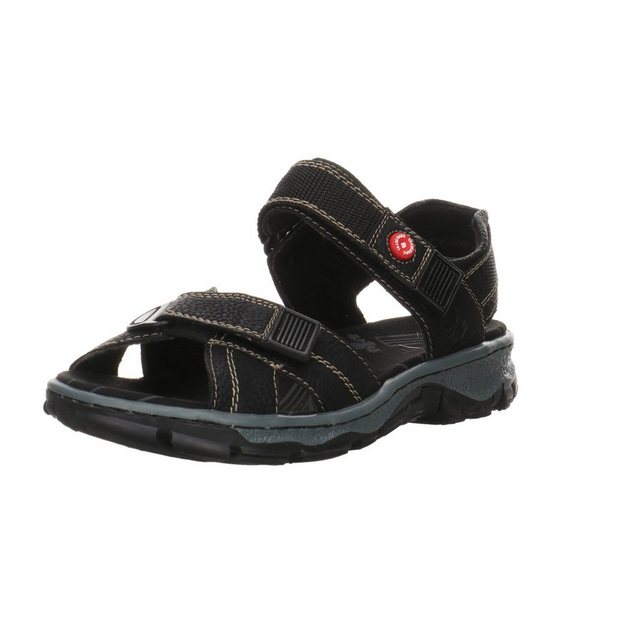 Rieker Damen Sandalen Sandale Fußbett Bequem Freizeit Sandale Synthetikkombination (schwarz)