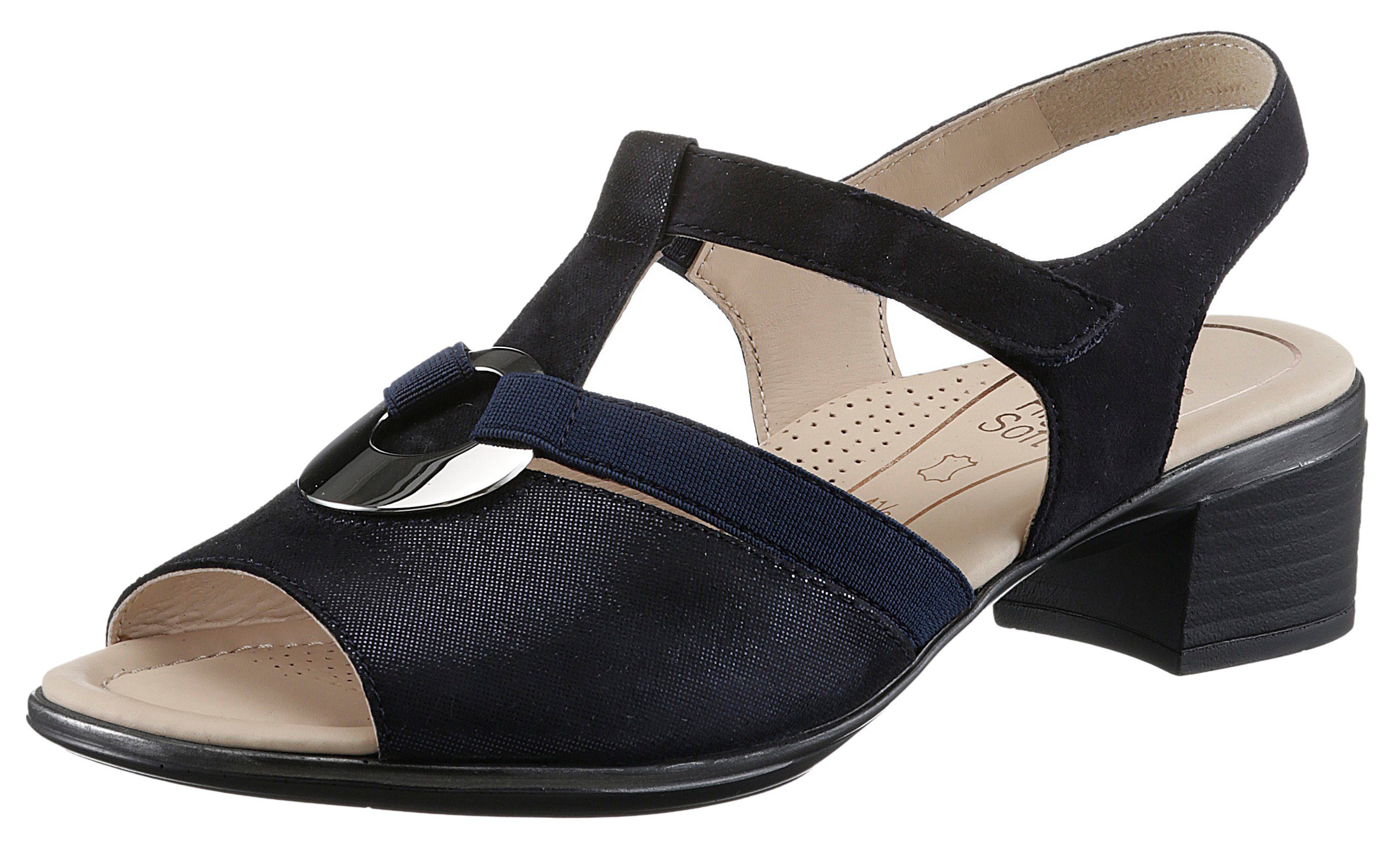 Ara LUGANO Sandalette, Sommerschuh, Sandale, Blockabsatz, (blau)