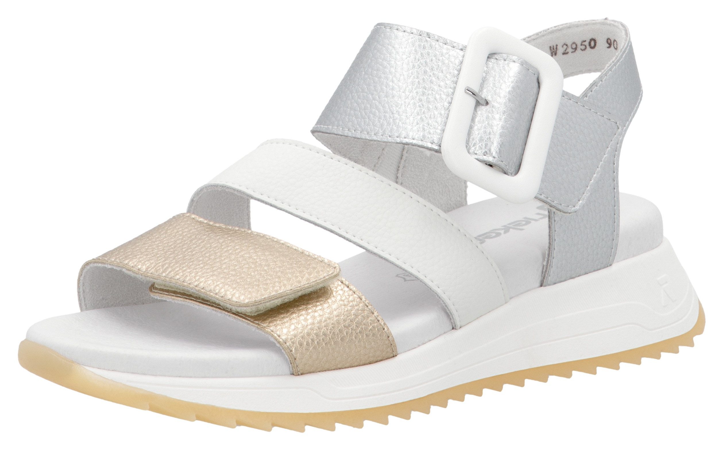 RIEKER Sport Riemchensandale Sommerschuh, Klettschuh, Outdoorsandale (goldfarben)