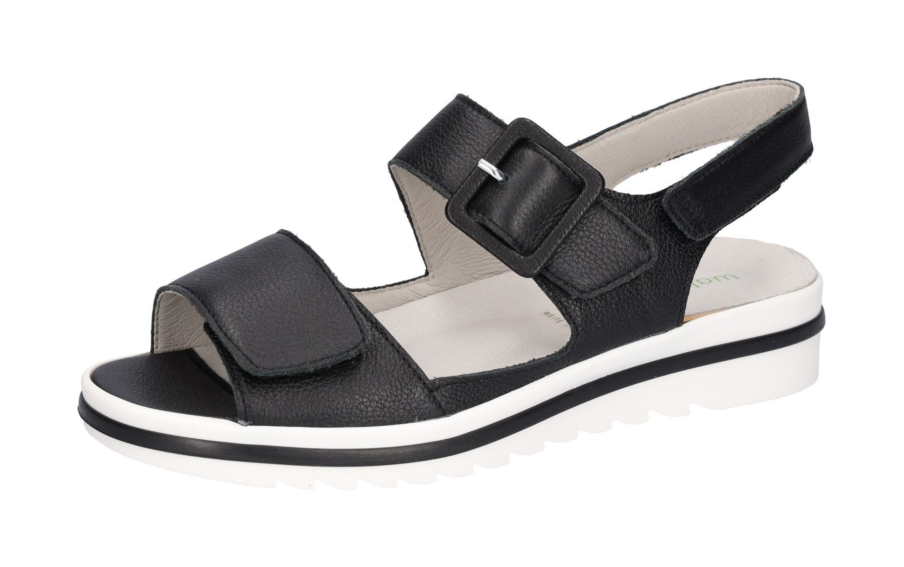 Waldläufer HAKURA Riemchensandale, Sommerschuh, Sandalette, Keilabsatz, (schwarz)