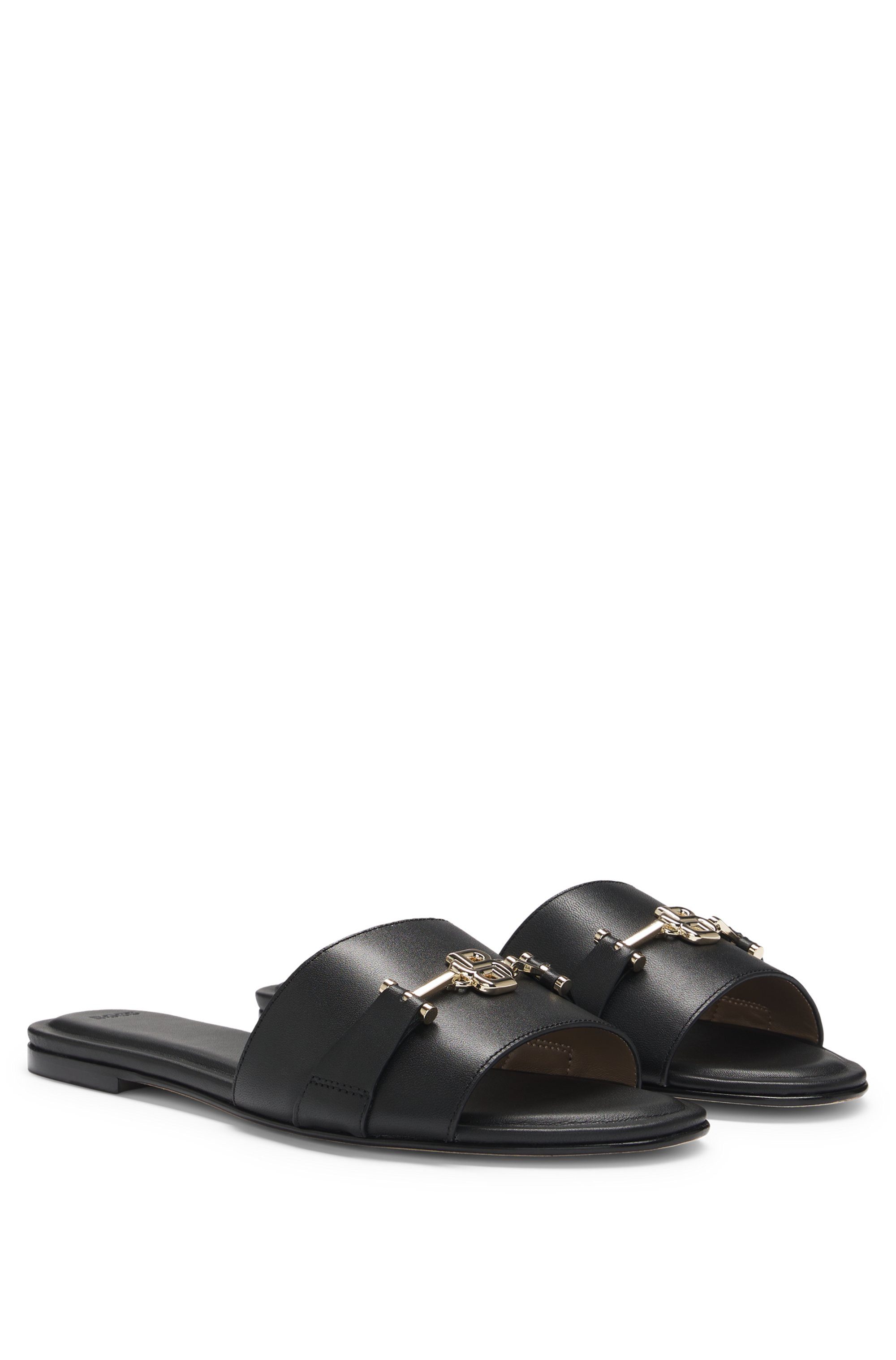 BOSS Emberlyn_Slid10 Pantolette Sommerschuh, Urlaubschuh, Schlappen (schwarz)
