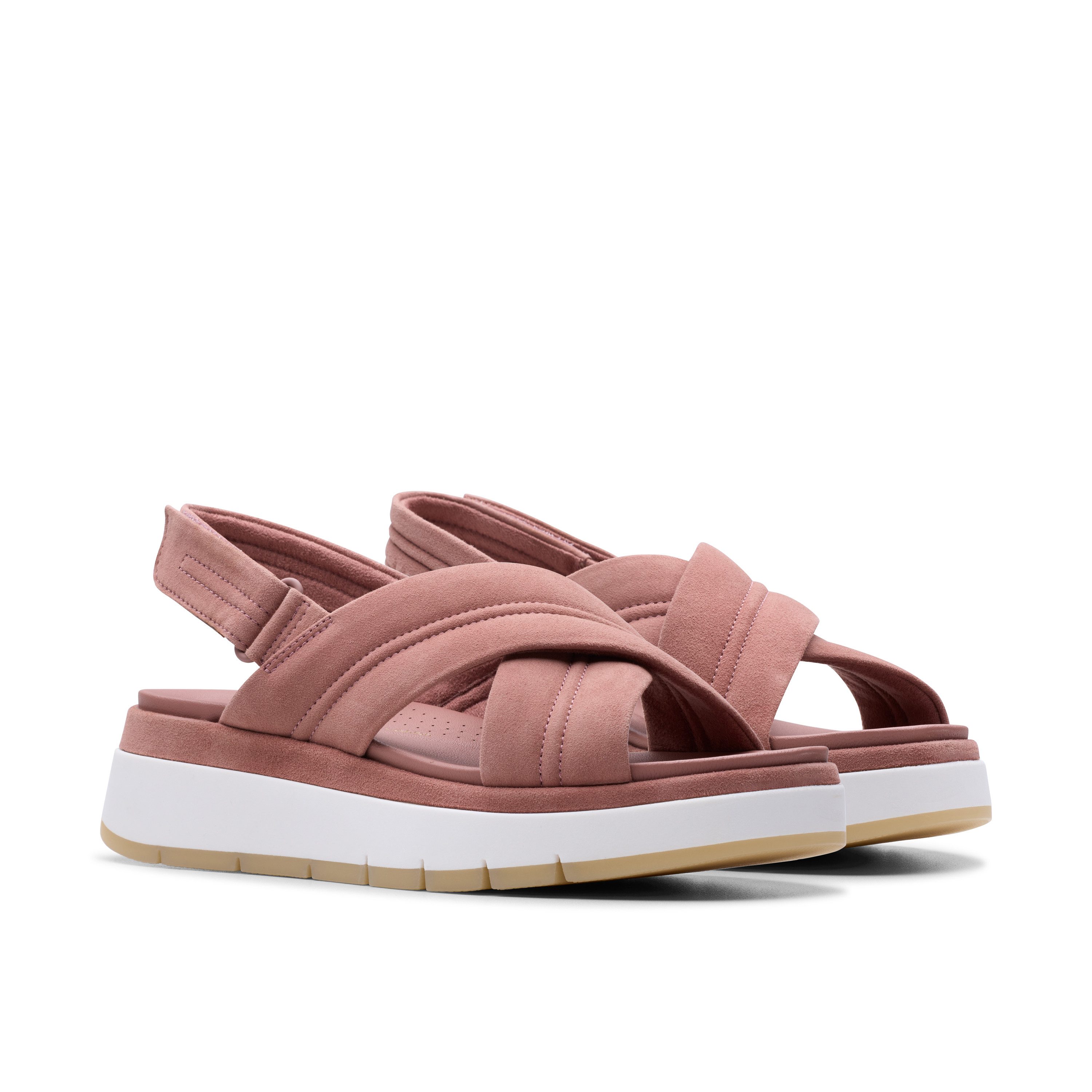 Clarks Tuscan Cross Sandale, Sandalette, Flats, (rosa)