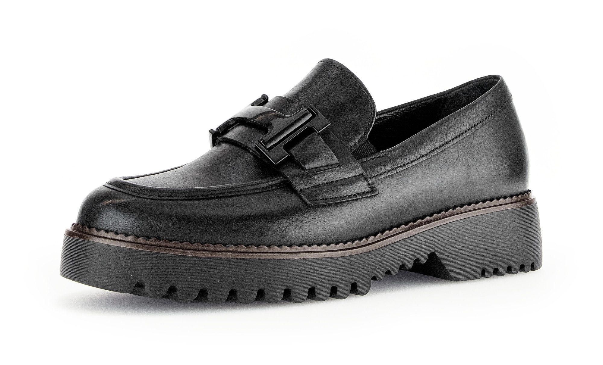 Gabor FLORENZ Loafer, Blockabsatz, Slipper, Businessschuh (schwarz)