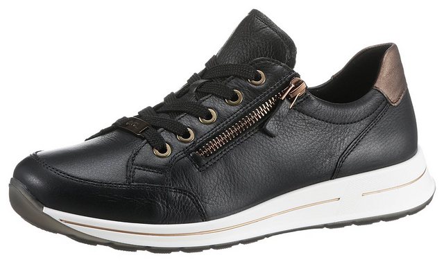 Ara OSAKA Sneaker in Komfortweite H = sehr weit (schwarz-bronzefarben)
