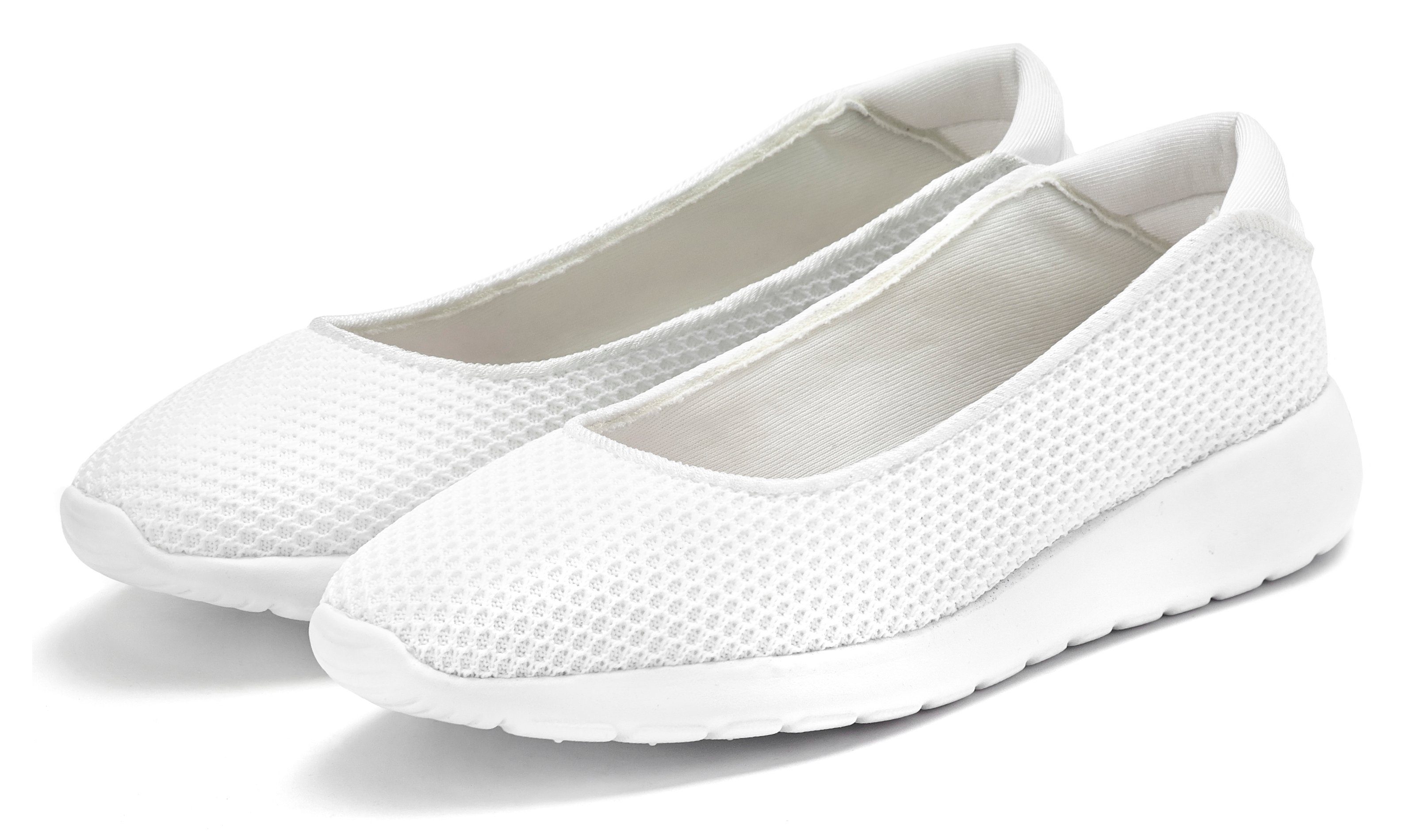LASCANA Freizeitschuh, Slipper, Halbschuh, Ballerina zum (weiß)