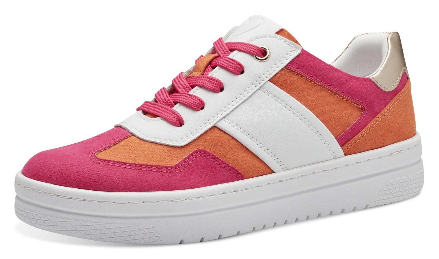 MARCO TOZZI Plateausneaker, Freizeitschuh, Halbschuh, Schnürschuh (orange)