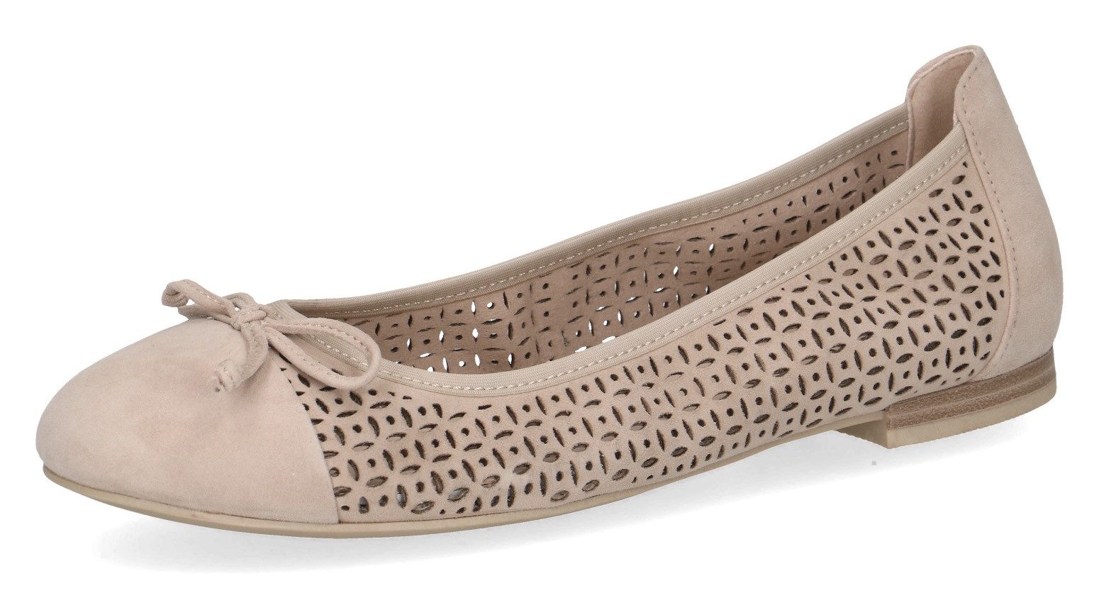 Caprice Ballerina, Blockabsatz, Businessschuh, Bequemschuh mit (beige)