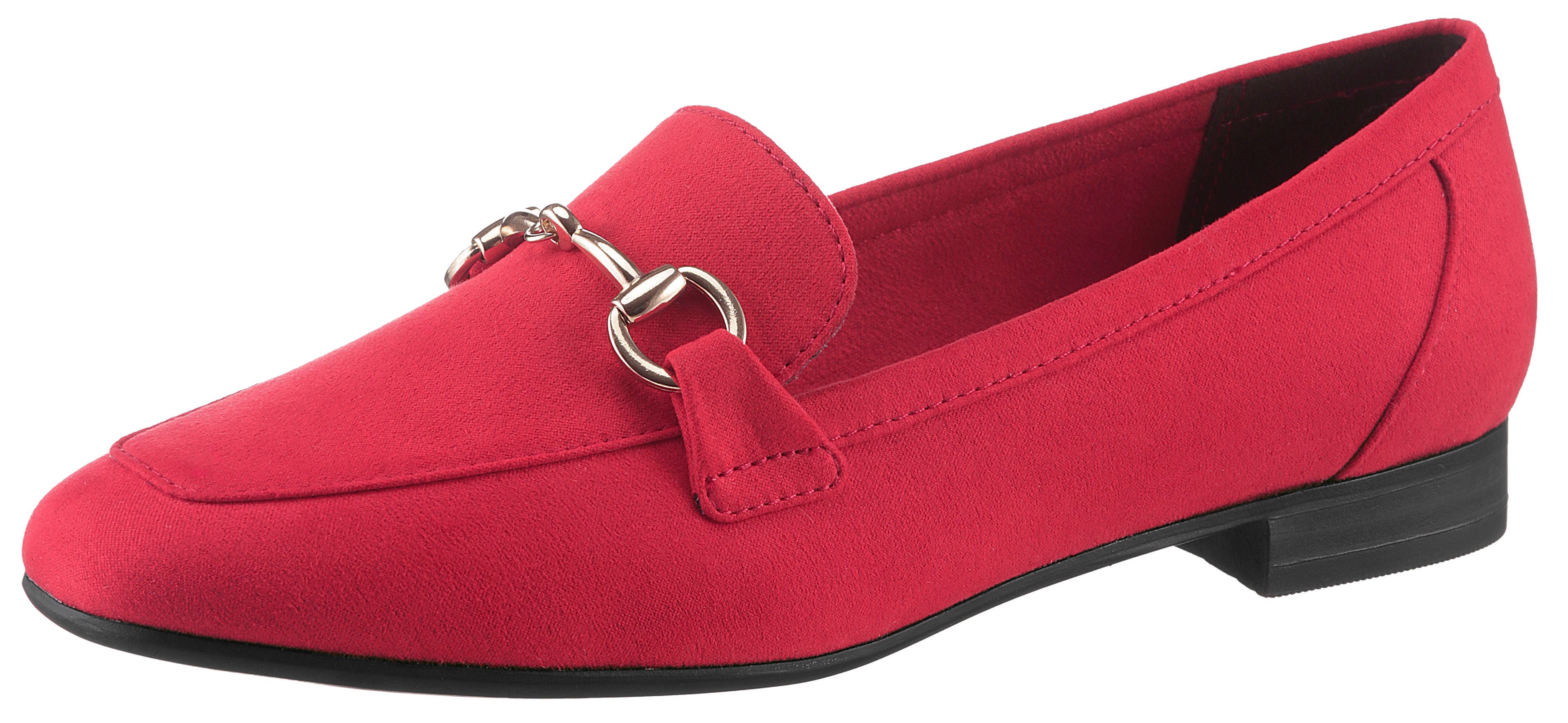 MARCO TOZZI Slipper, Blockabsatz, Loafer, Businessschuh (rot)