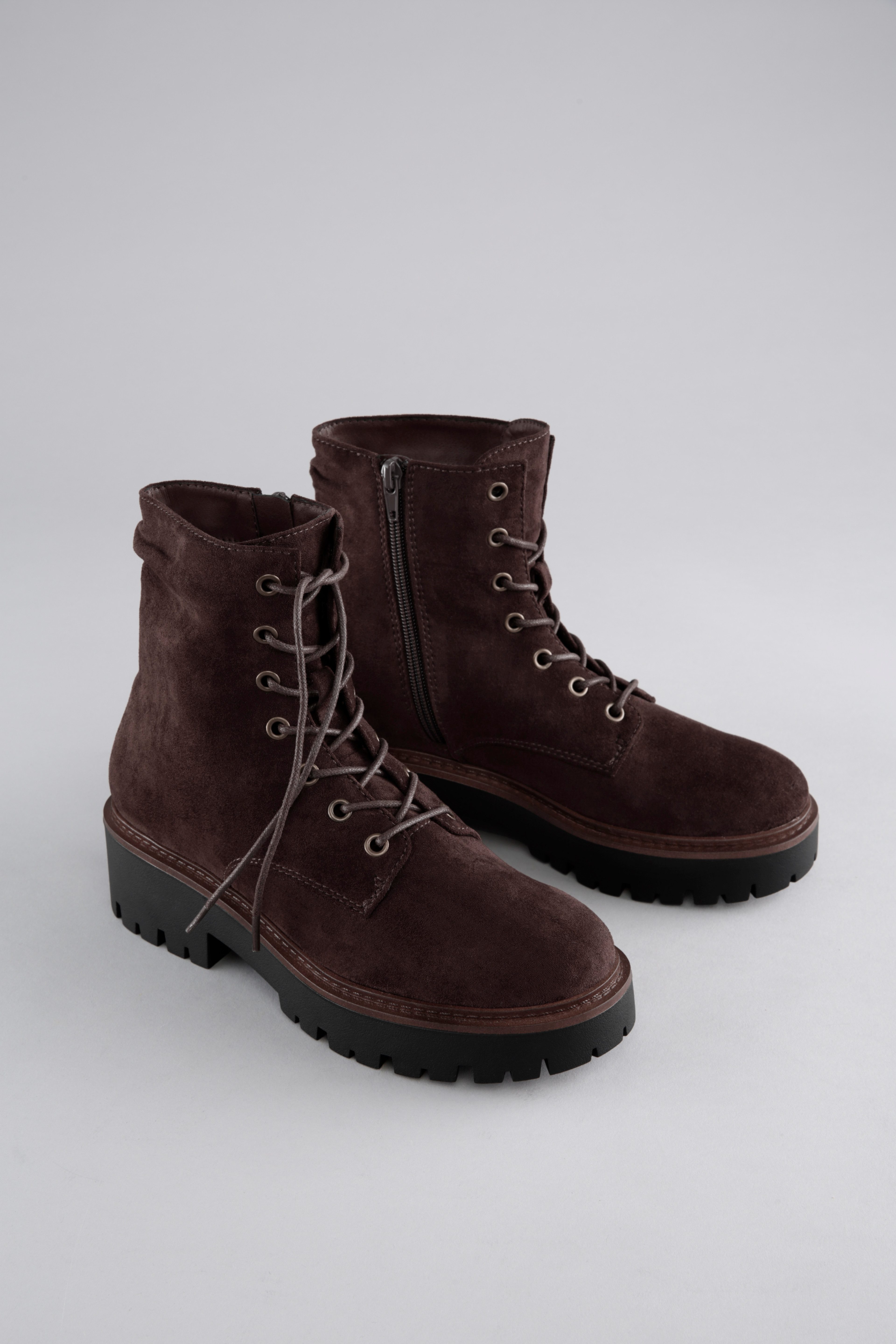 Aniston SHOES Schnürboots, Stiefelette, Schnürboots, Blockabsatz (braun)