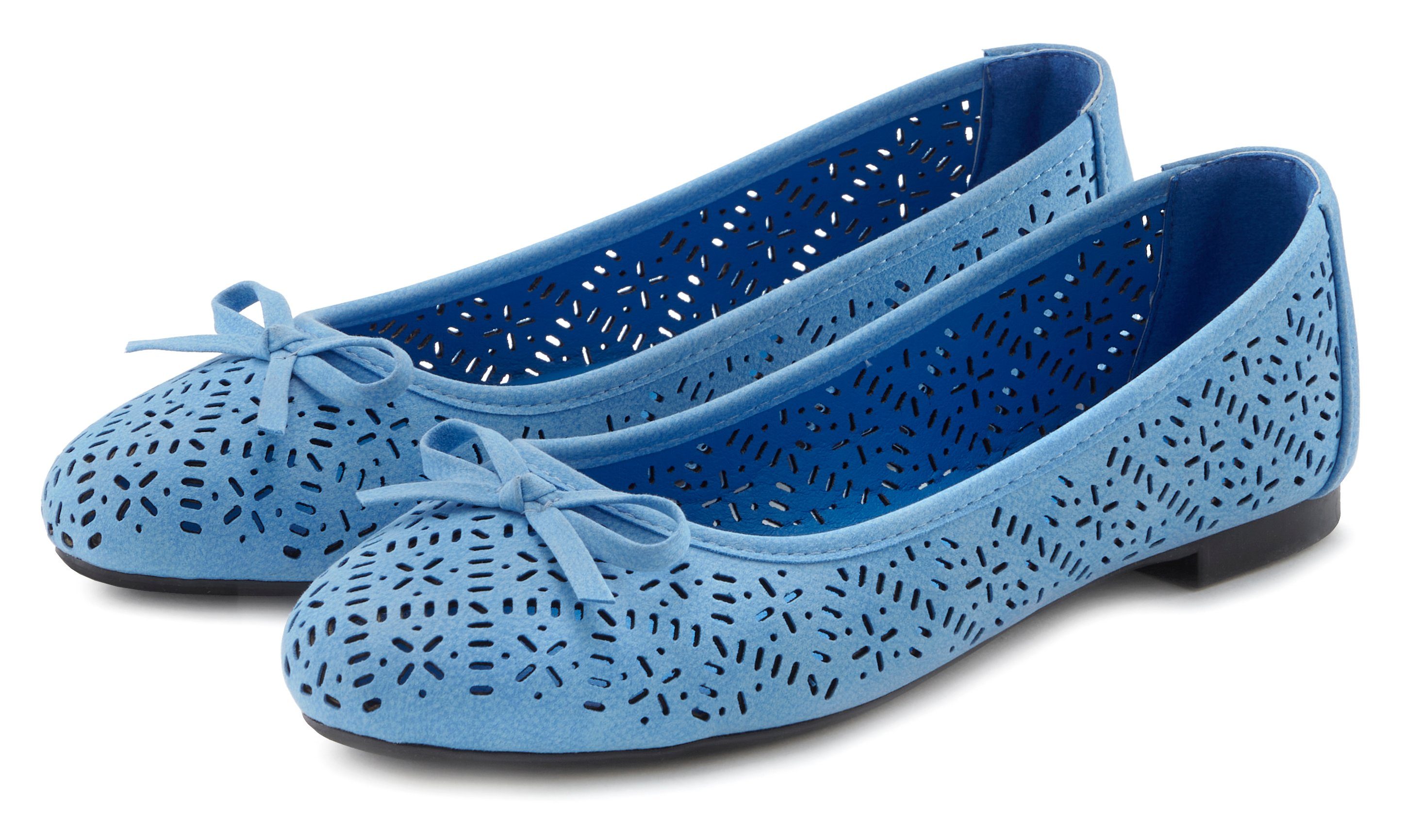LASCANA Ballerina Freizeitschuh, Slipper, Halbschuh mit (blau)