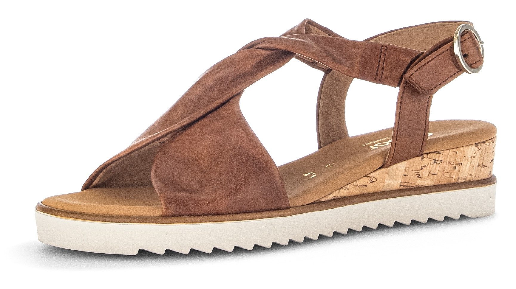 Gabor GENUA Sandalette, Keilabsatz, Sommerschuh, Riemchensandale (braun)