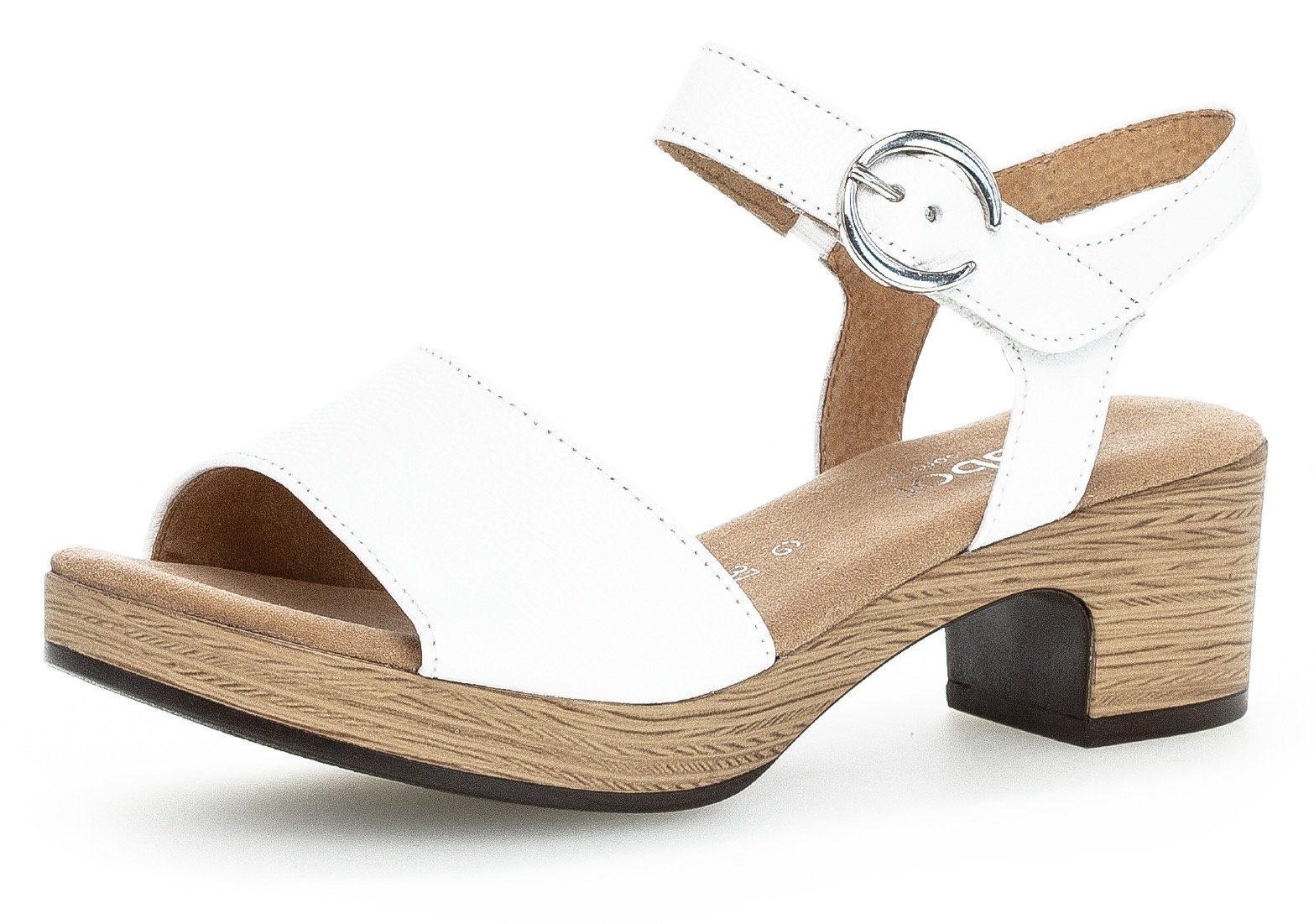 Gabor KRETA Sandalette, Blockabsatz, Sommerschuh, Sandale (weiß)
