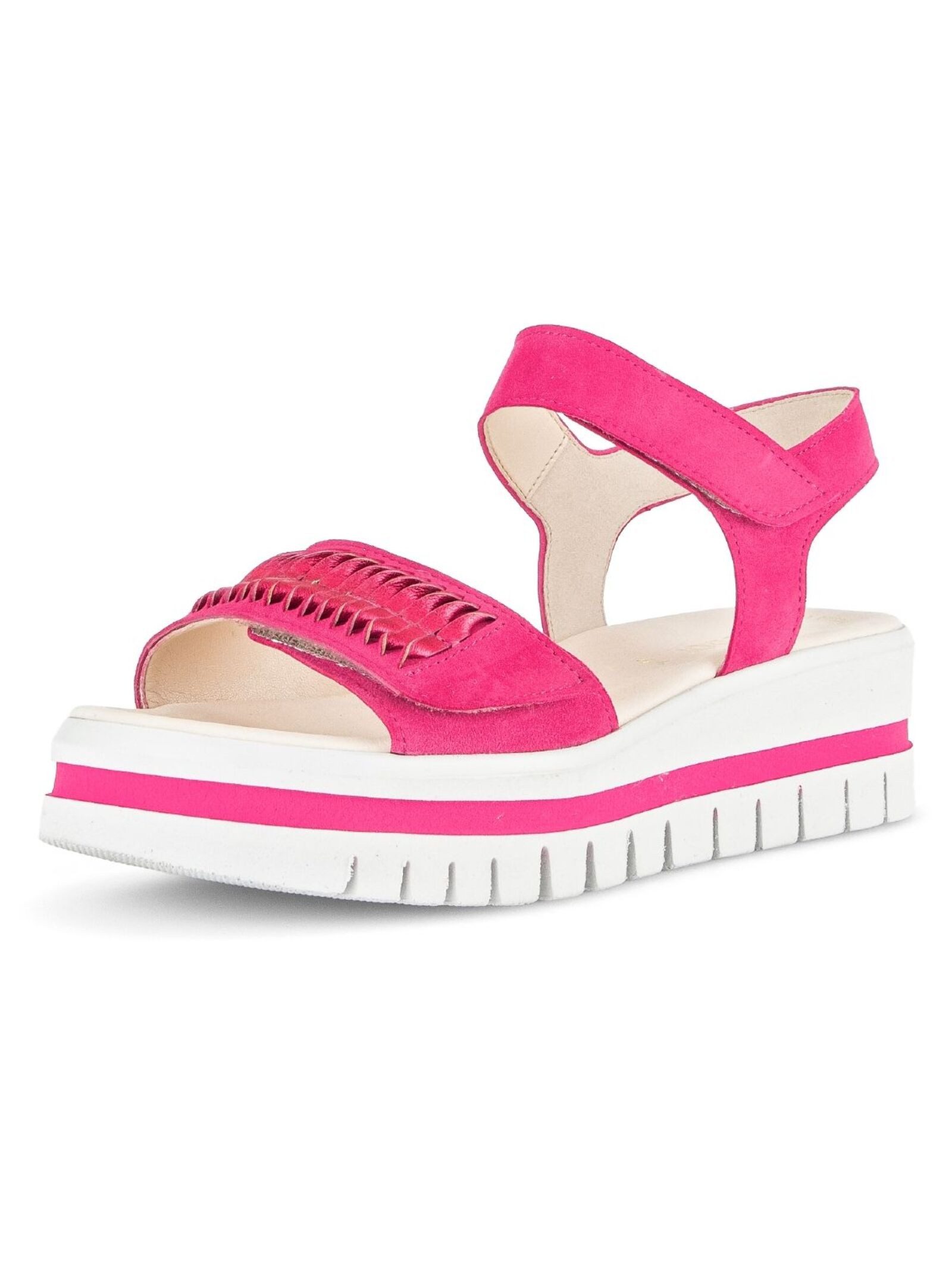Gabor Gabor Sandalen Veloursleder/Textil Keilsandalette (rosa)