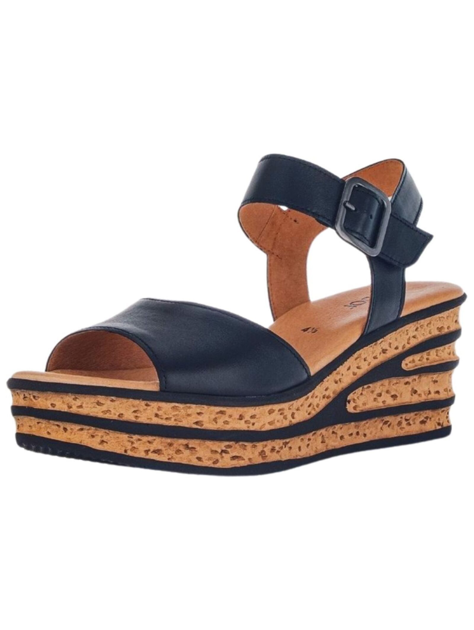 Gabor Gabor Sandalen Nappaleder Keilsandalette (schwarz)