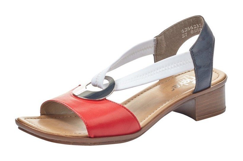 Rieker Sandalette, Sommerschuh, Sandale, Blockabsatz, mit (rot)